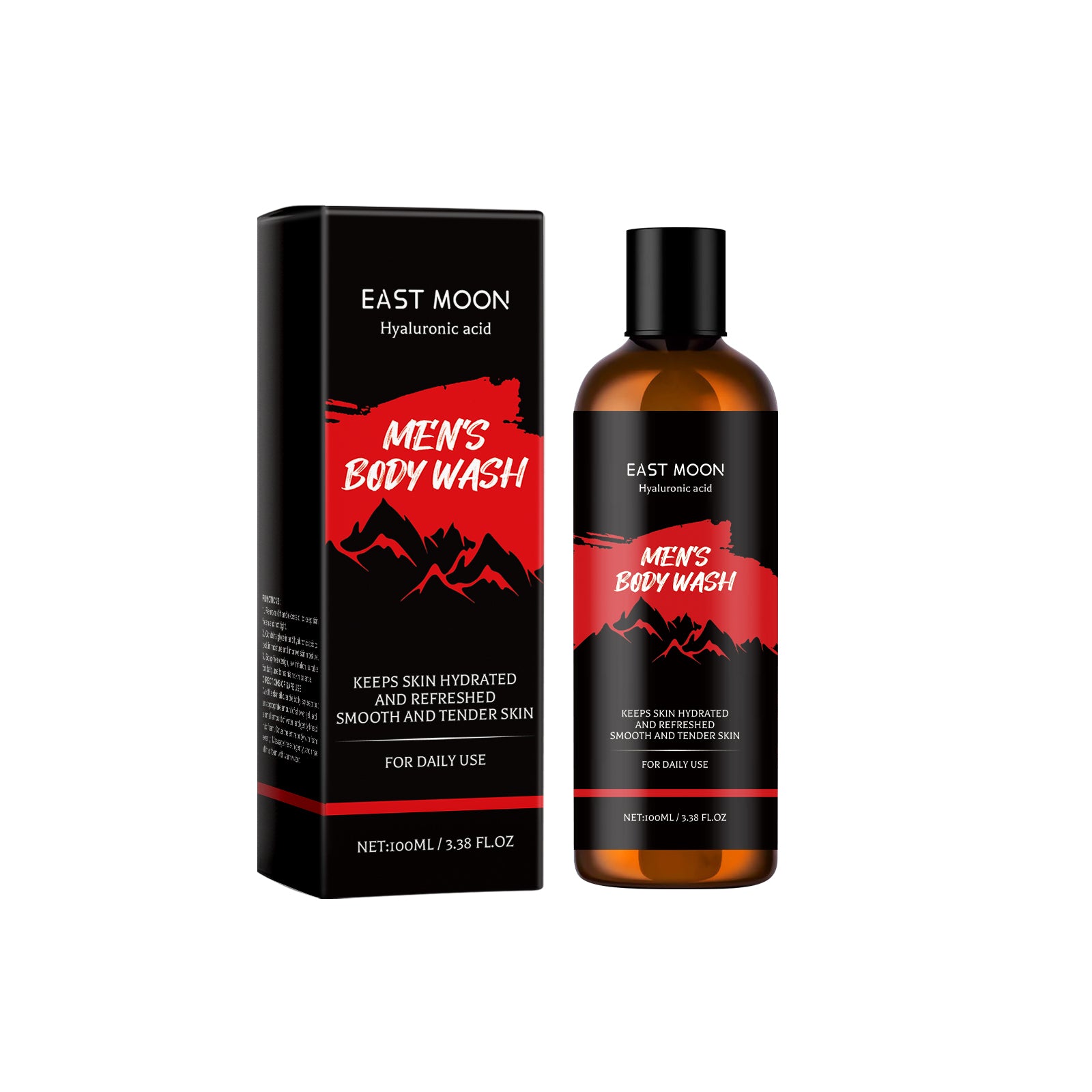 EAST MOON Men's Hydrating Body Wash - Refreshing Deep Cleansing Body Gel with Jasmine Oil & Vitamin E, Long-Lasting Fragrance