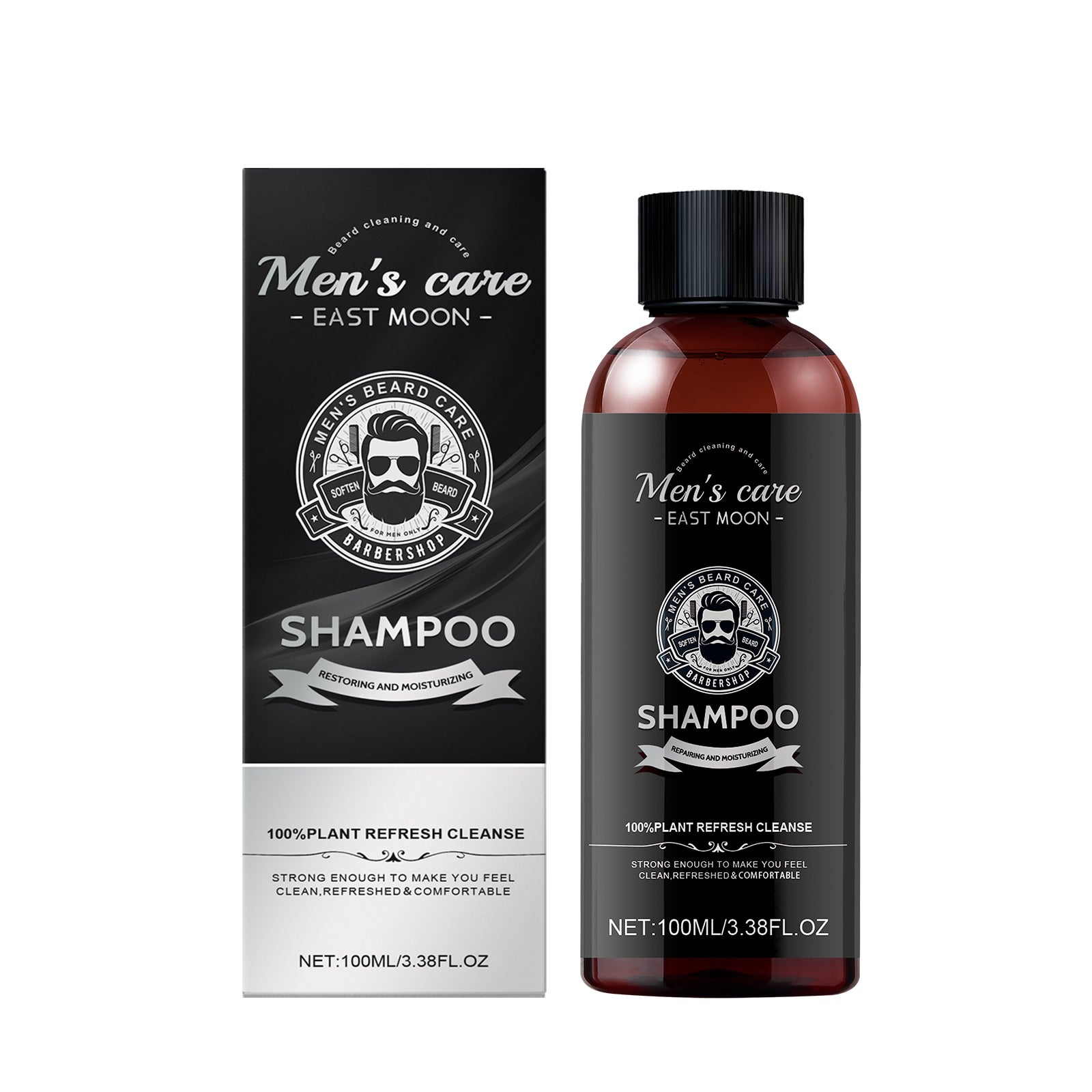 East Moon Premium Men's Beard Wash - Gentle Cleanser & Anti-Ingrown Hair Shampoo with Argan & Jojoba Oil (100ml)