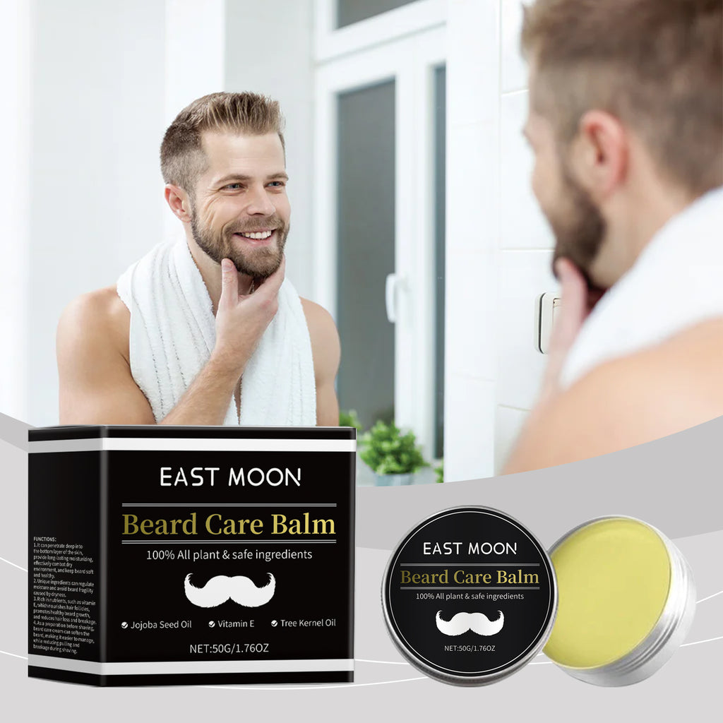 East Moon Premium Men's Beard Balm - Deep Conditioning & Nourishing Wax with Argan Oil & Shea Butter