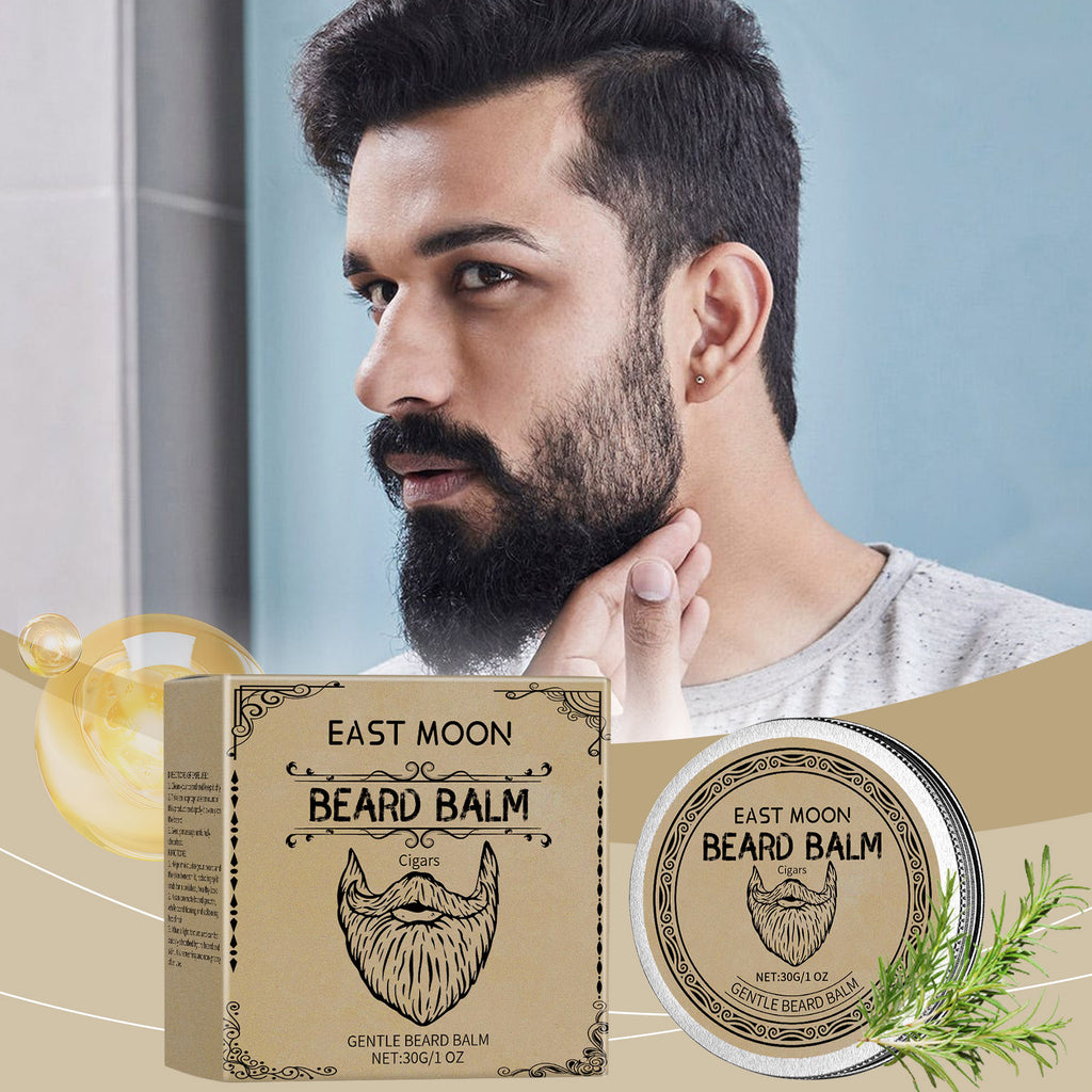 East Moon Cigar Premium Beard Balm - Natural Styling Wax & Deep Conditioner with Beeswax & Rosemary Oil