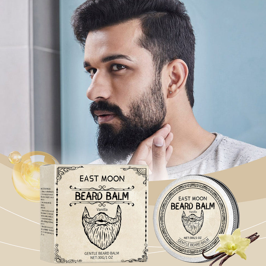 East Moon Vanilla Beard Balm - Natural Styling Wax & Deep Conditioner with Beeswax & Coconut Oil