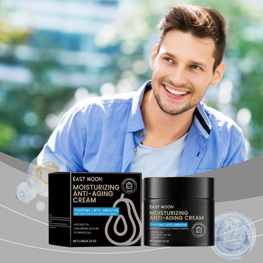East Moon Men's Daily Face Cream - Anti-Aging Wrinkle Reducer & Moisturizer with Avocado Oil & Vitamin E