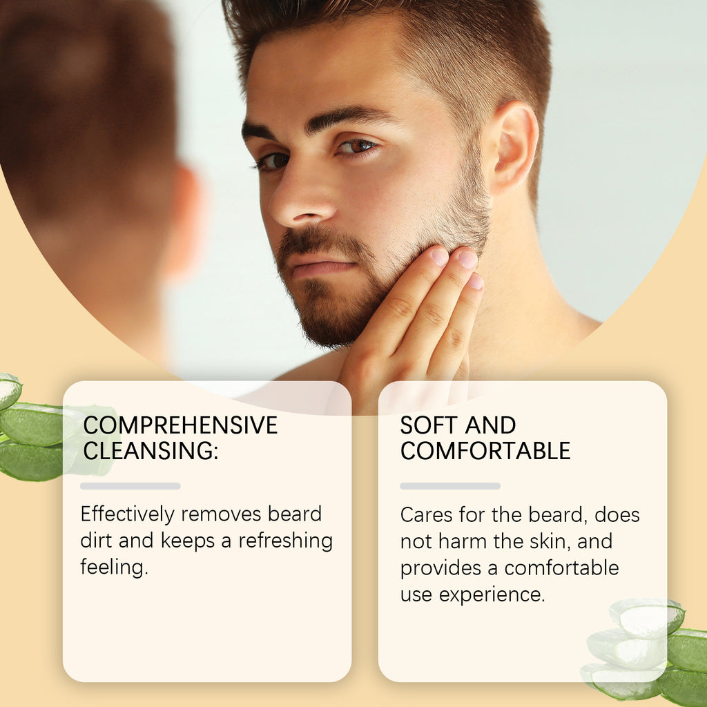 East Moon Men's Beard Shampoo - Moisturizing Wash & Odor Control Cleanser with Aloe & Nettle (100ml)