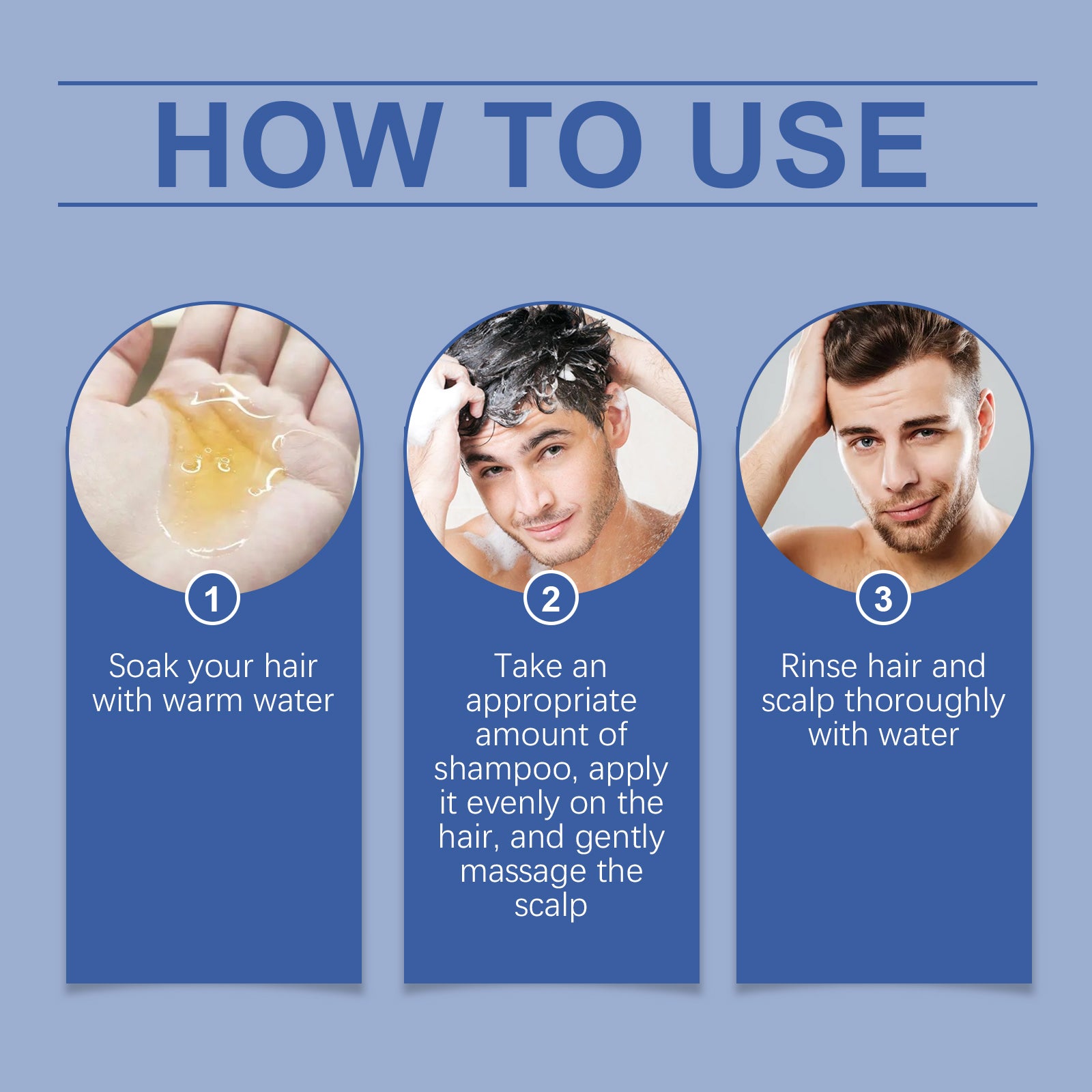 East Moon Men's Deep Cleansing Shampoo - Hydrating & Nourishing Formula with Hyaluronic Acid for Oily Scalp & Strong Hair