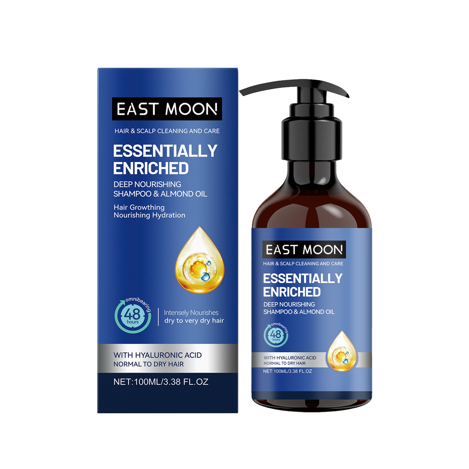East Moon Men's Deep Cleansing Shampoo - Hydrating & Nourishing Formula with Hyaluronic Acid for Oily Scalp & Strong Hair