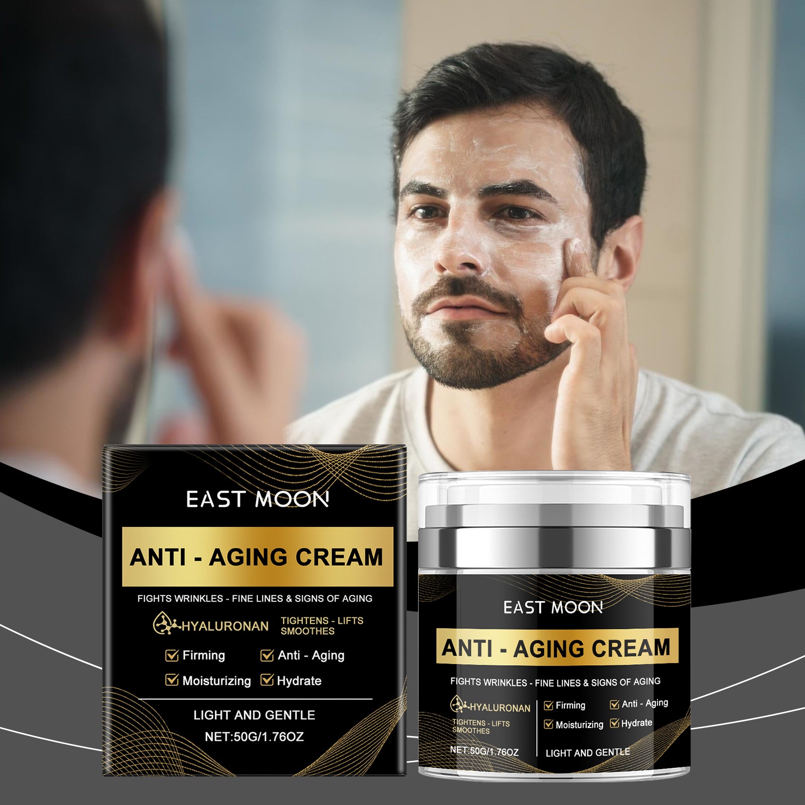 East Moon 男士抗衰老保湿面霜 深层保湿补水温和滋养紧致柔润肌肤
