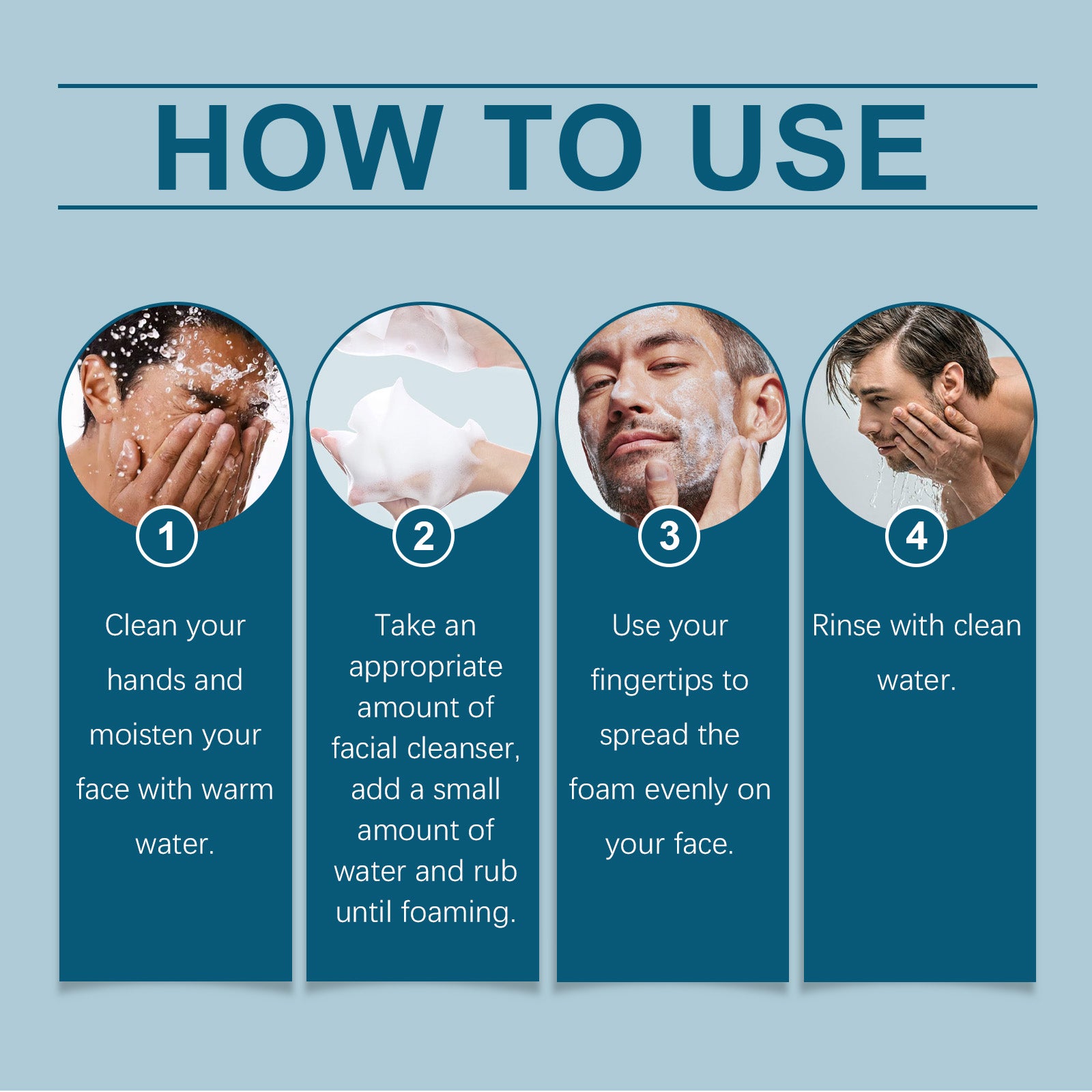 East Moon Men's Exfoliating Face Wash - Gentle Cleanser & Hydrating Daily Scrub for Refreshing Skin