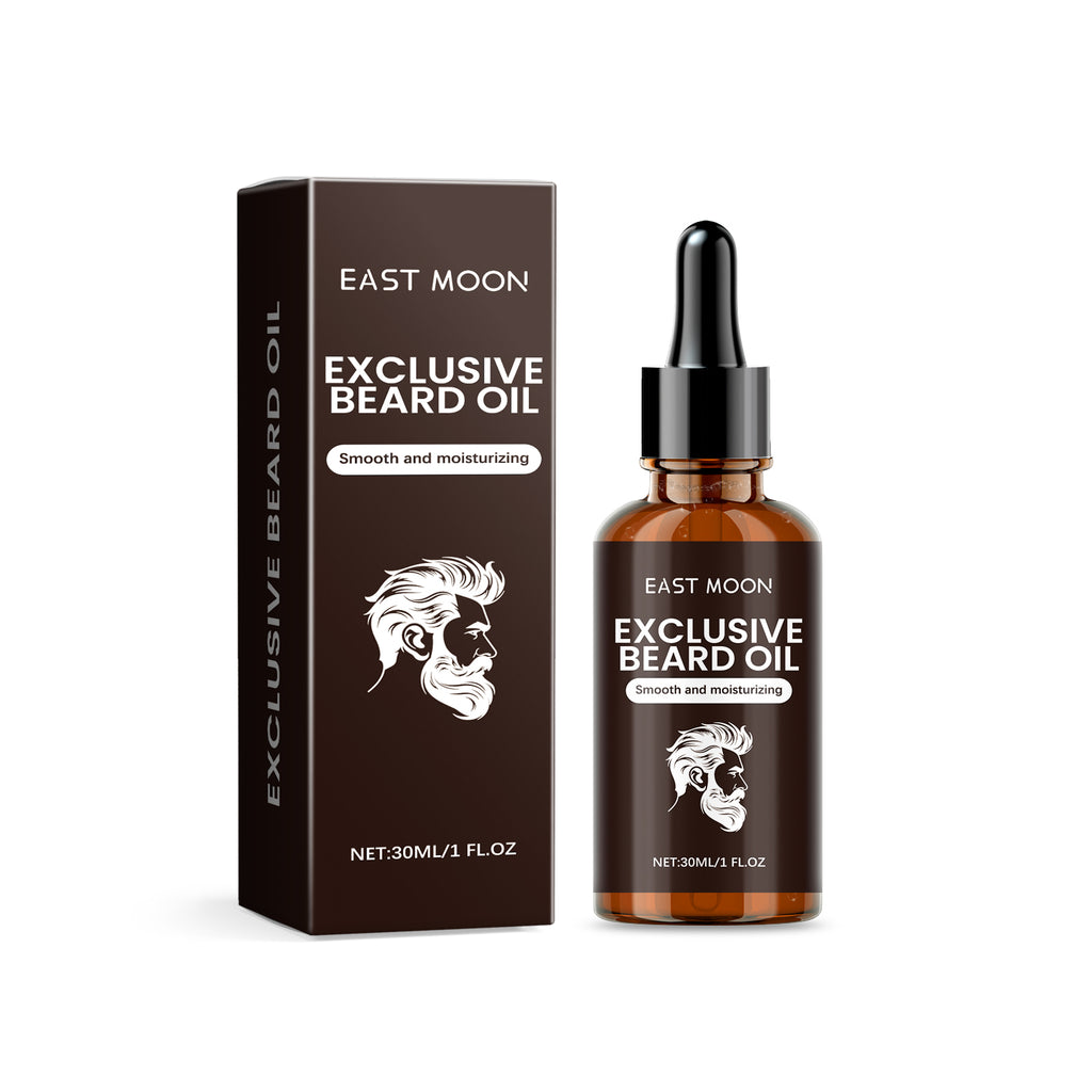 East Moon Men's Premium Beard Oil - Fast-Absorbing Frizz Control & Softener with Almond Oil & Honey (30ml)