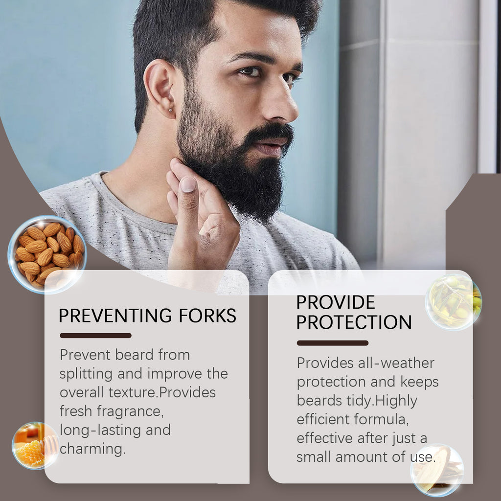 East Moon Men's Premium Beard Oil - Fast-Absorbing Frizz Control & Softener with Almond Oil & Honey (30ml)