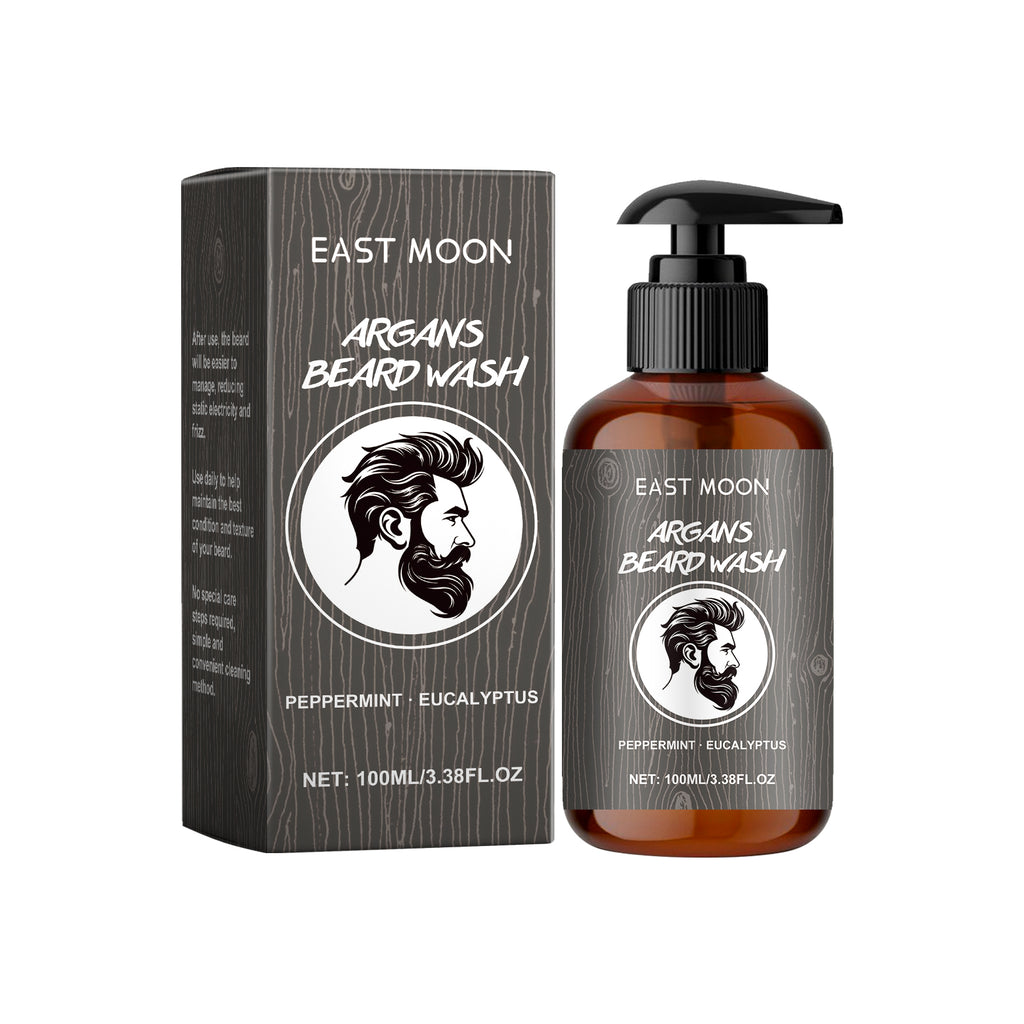 East Moon Eucalyptus Men's Beard Wash - Gentle Cleansing Shampoo for Soft & Anti-Breakage Facial Hair