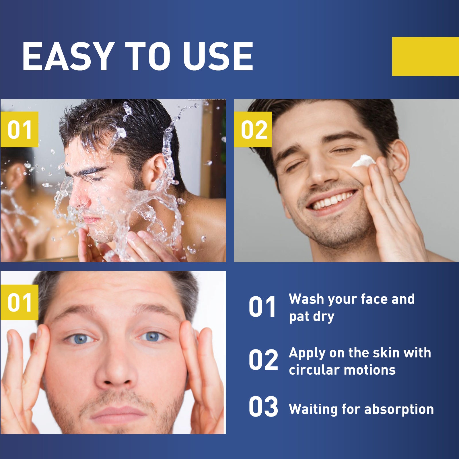 East Moon Men's Anti-Aging Face Cream - Brightening & Wrinkle-Reducing Moisturizer with Niacinamide & Glycerin