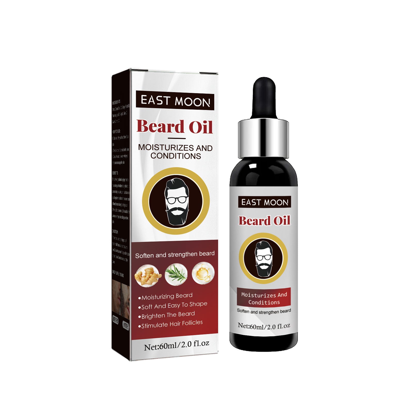 East Moon Beard Growth Oil deeply nourishes your facial hair to stimulate growth, add a healthy shine, and lock in moisture. No grease, no itch—just a perfectly groomed beard.