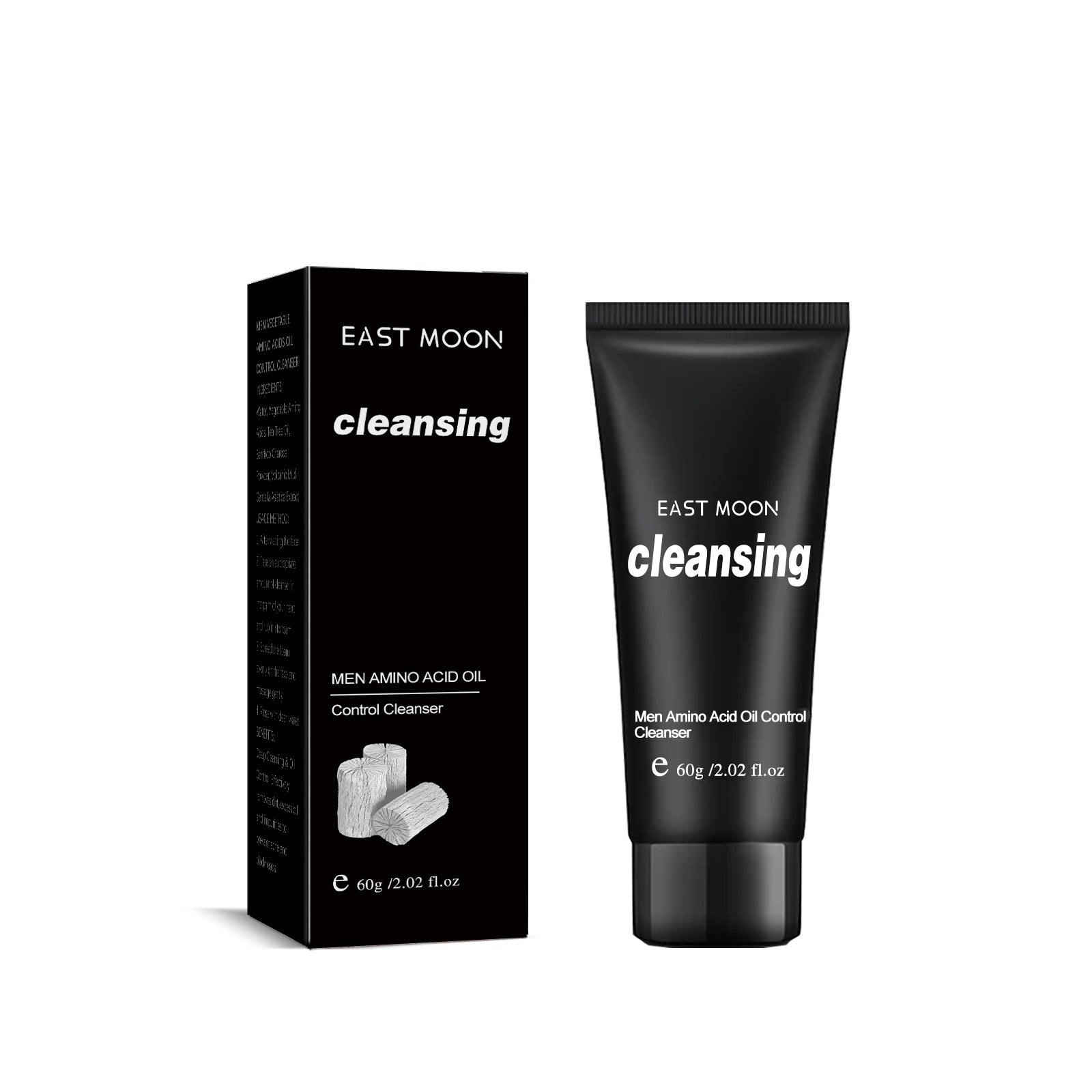 East Moon Men's Amino Acid Oil-Control Face Wash - Deep Pore Cleanser with Tea Tree Oil for Acne & Blackhead Relief (100g)