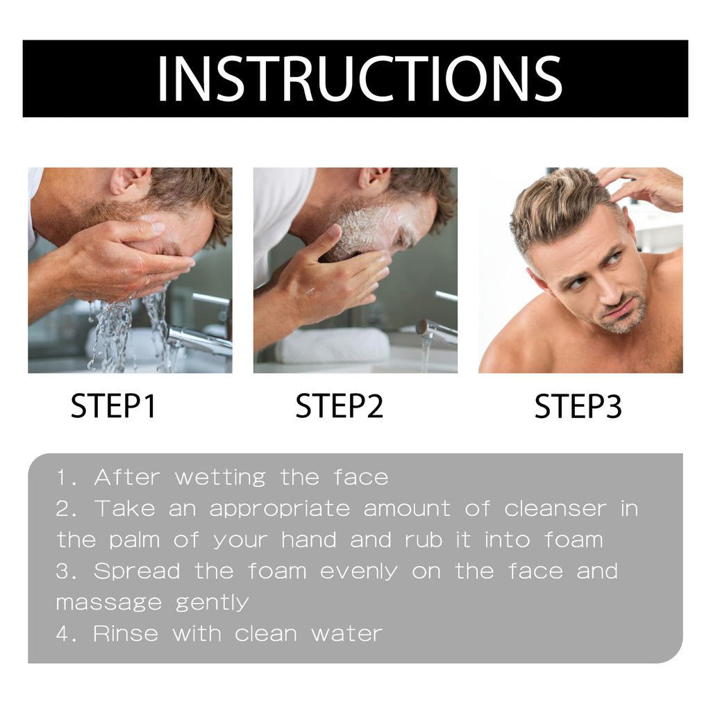 East Moon Men's Amino Acid Oil-Control Face Wash - Deep Pore Cleanser with Tea Tree Oil for Acne & Blackhead Relief (100g)