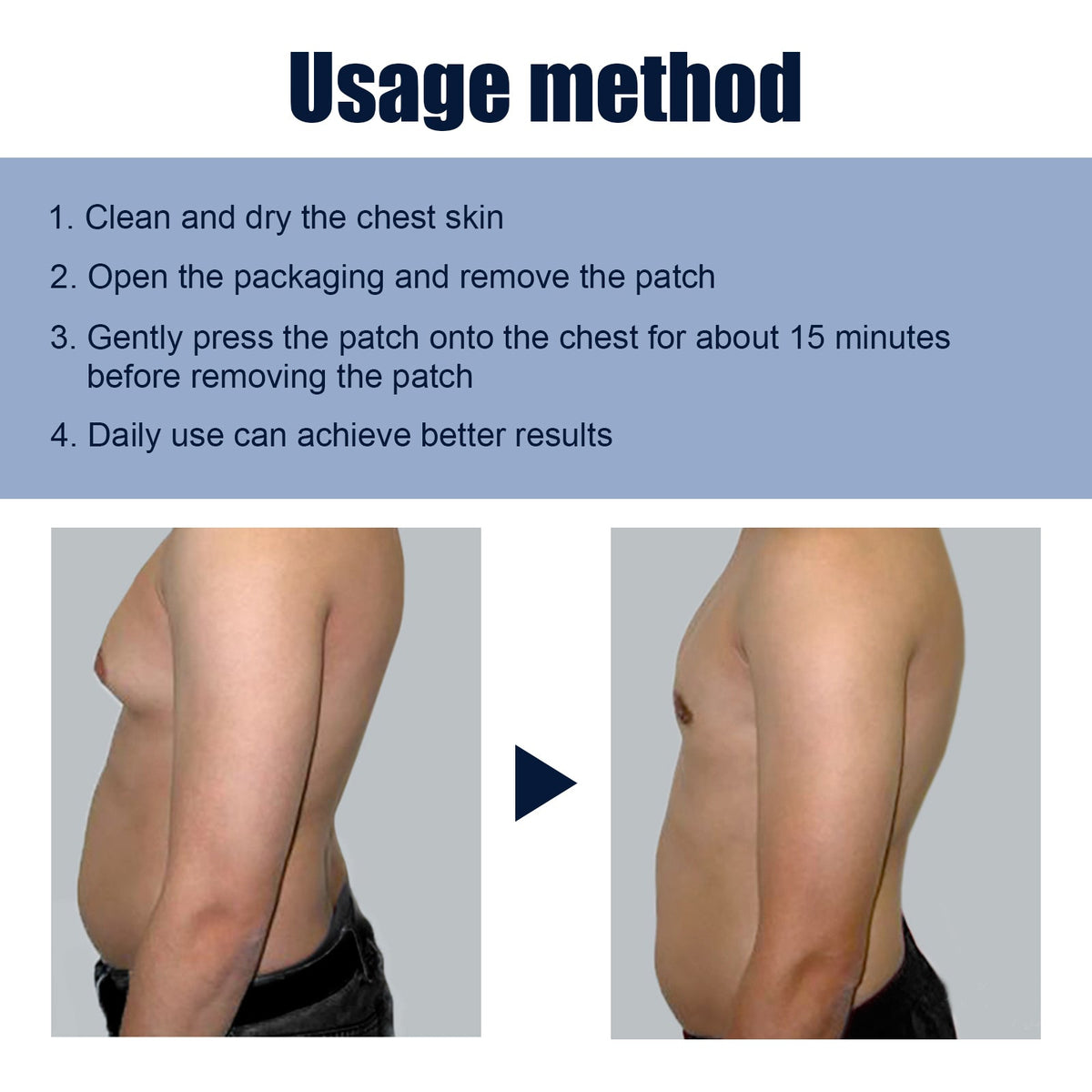 East Moon Men's Chest Firming & Fat Burning Patches (10pcs)