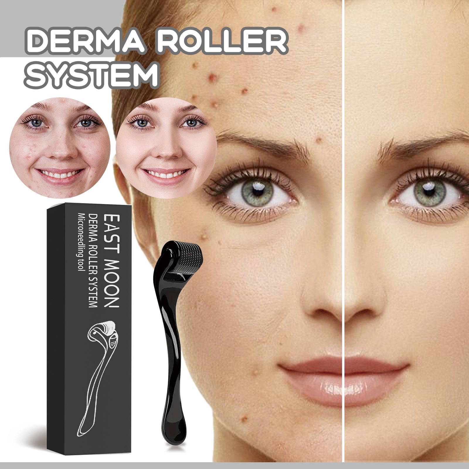 East Moon Face Massage Roller - Skincare Glow Booster & Anti-Aging Tool for Fine Lines & Smooth Skin