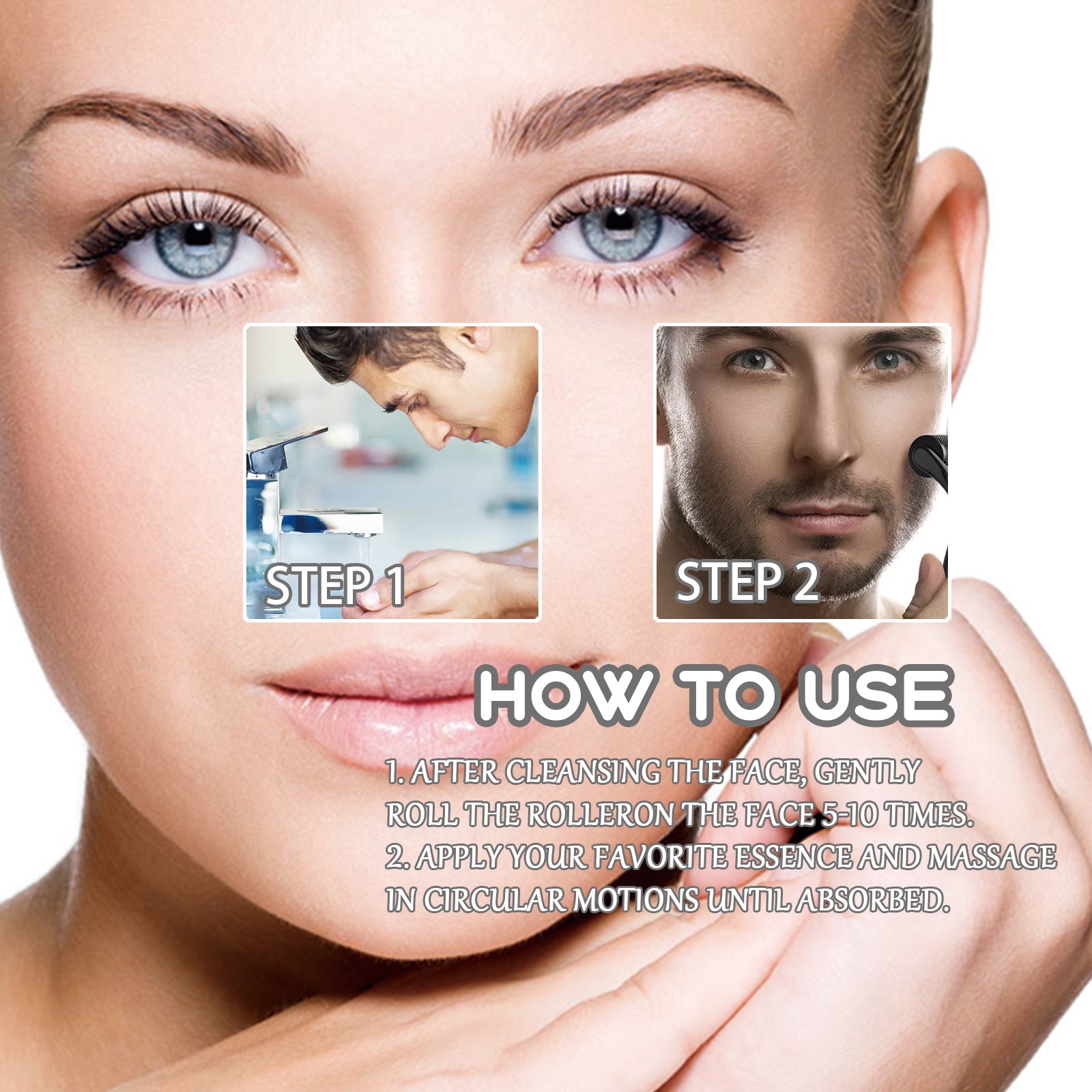 East Moon Face Massage Roller - Skincare Glow Booster & Anti-Aging Tool for Fine Lines & Smooth Skin