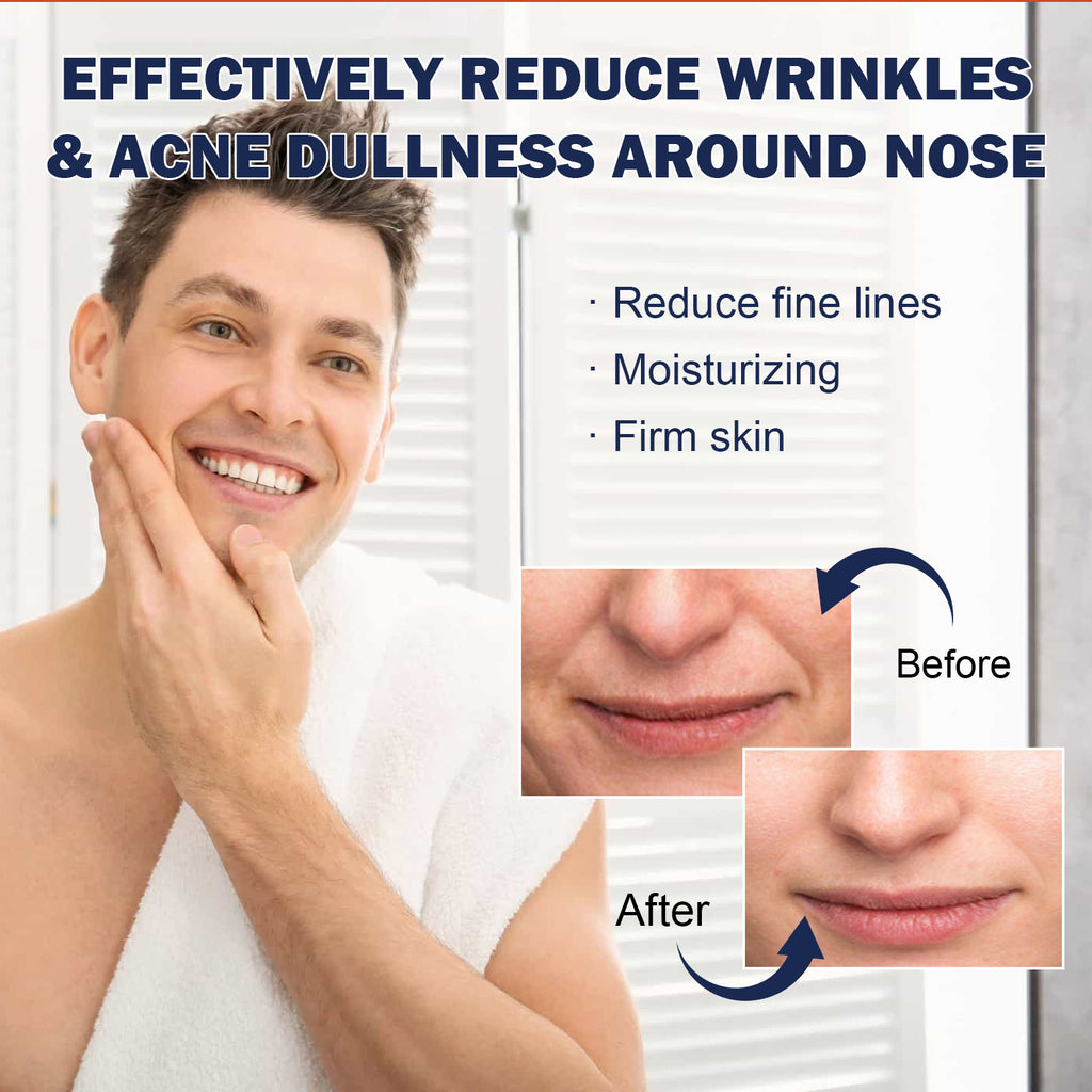 East Moon Men's Anti-Wrinkle Smile Line Patches - Firming & Brightening Nasolabial Fold Strips with Centella & Scutellaria