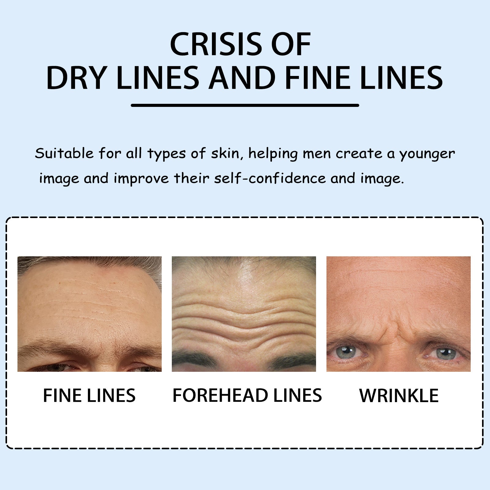East Moon Men's Forehead Wrinkle Patches - Anti-Aging Smoothing Strips with Niacinamide & Ginseng (10-Pack)