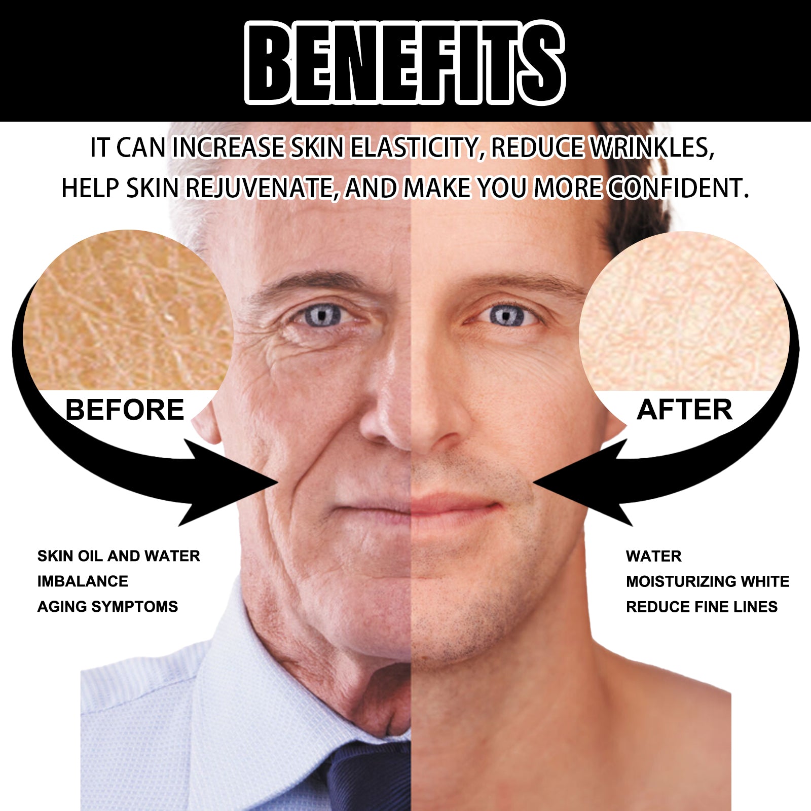 East Moon Men's Anti-Aging Face Cream - Firming & Anti-Wrinkle Moisturizer with Green Tea & Evening Primrose Oil