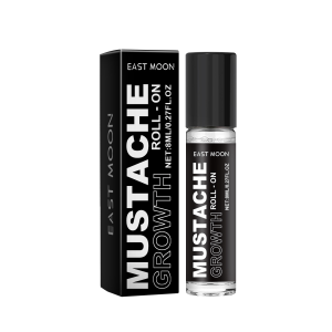 East Moon Men's Beard Growth Roller - Fast Activating Nutrient Serum with Rosemary & Ginger Oil for Thicker Beard