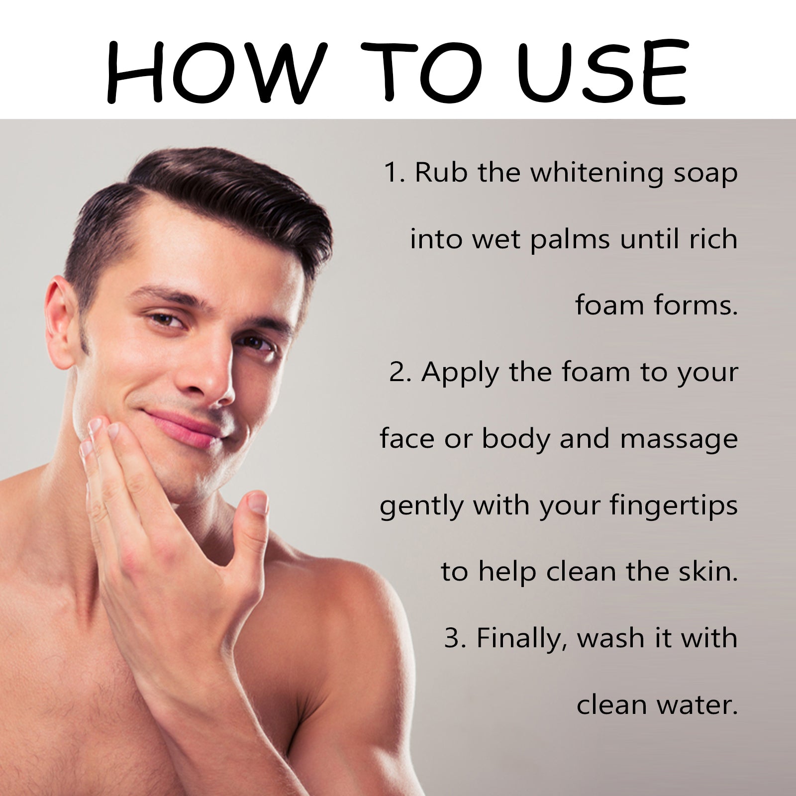 East Moon Men's Acne Control Cleansing Bar - Niacinamide Skin Brightening & Oil-Control Soap for Face & Body