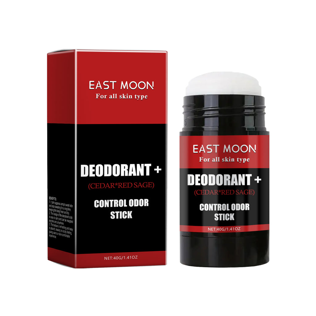 East Moon Men's Deodorant Stick - Long-Lasting Odor Control & Anti-Perspirant with Sage & Rose Oil (50g)