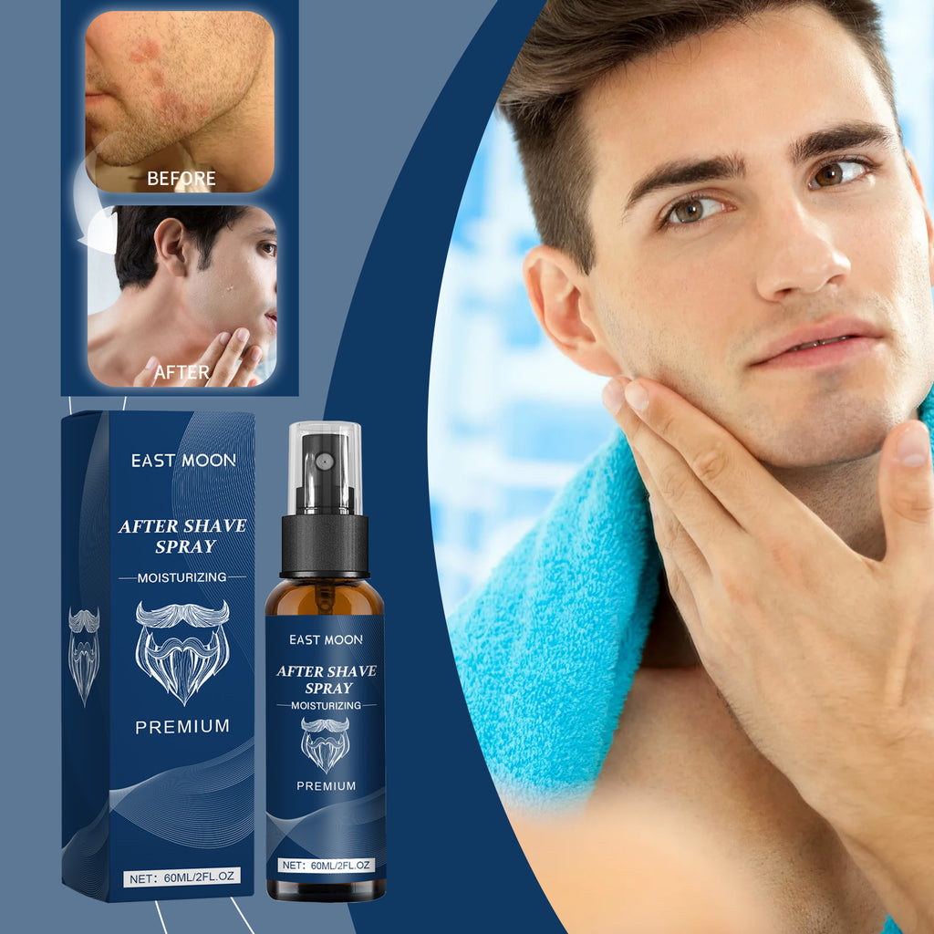 East Moon Hydrating Men's Aftershave Spray - Alcohol-Free Razor Burn Relief & Soothing Skin Moisturizer (100ml)