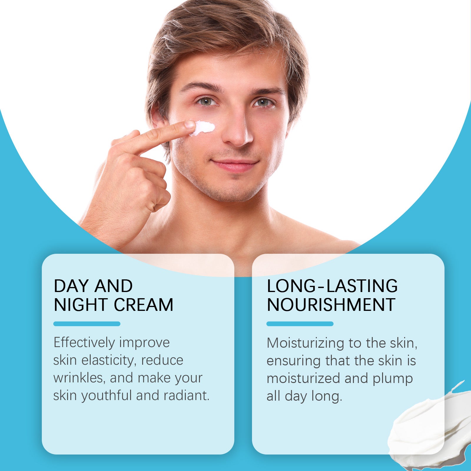 EAST MOON Men's Anti-Aging Face Moisturizer - Deep Hydration Wrinkle Reducing Cream with Hyaluronic Acid & Jojoba Oil