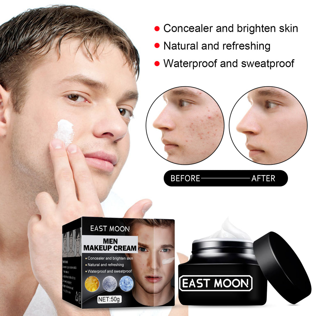East Moon Men's Tone Up Cream - Natural Concealer & Hydrating Skin Cream for Dark Spots, Acne Scars & Anti-Aging
