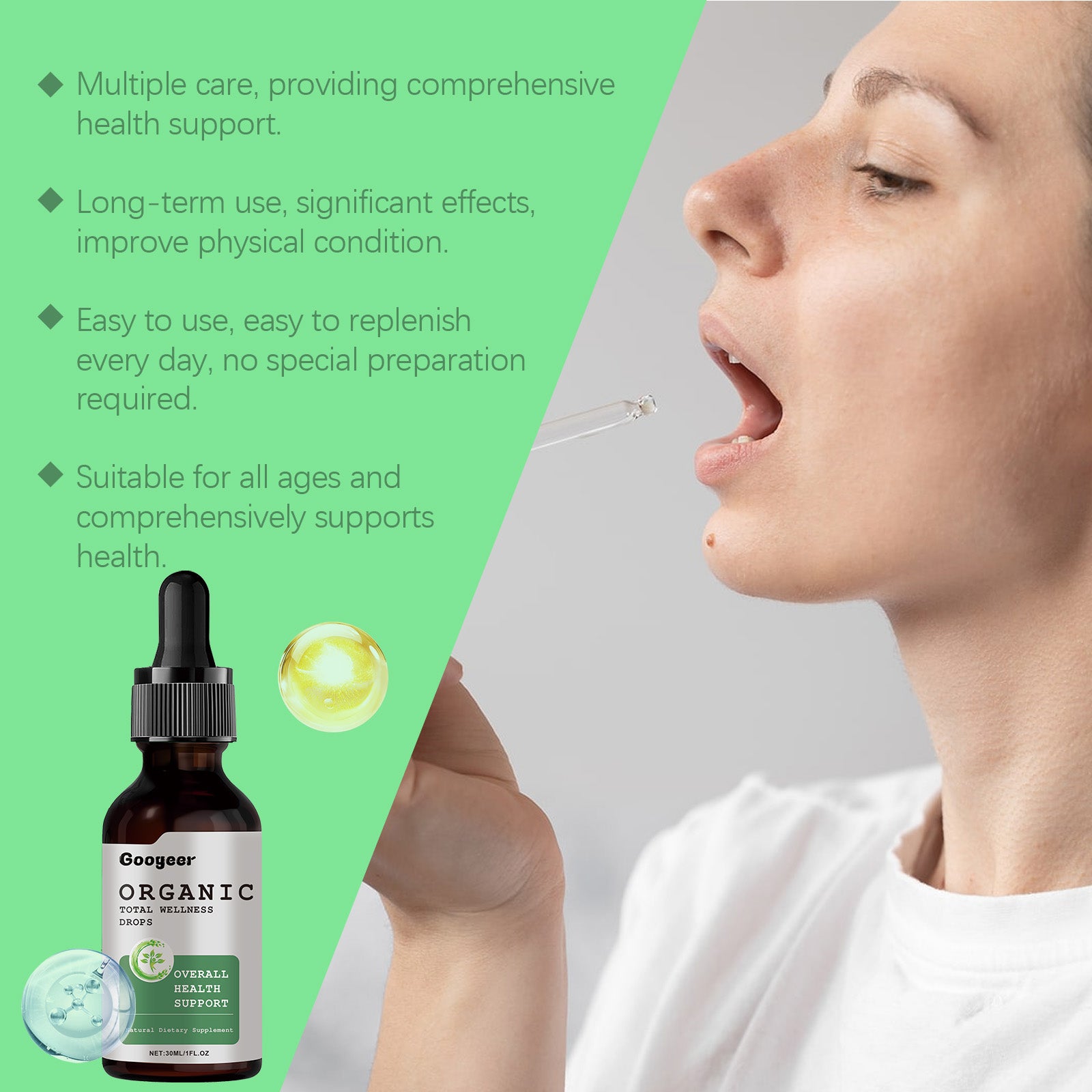 Googeer Premium Daily Wellness Drops - Advanced Nutrient Absorption & Energizing Systemic Support Dietary Supplement (30ml)