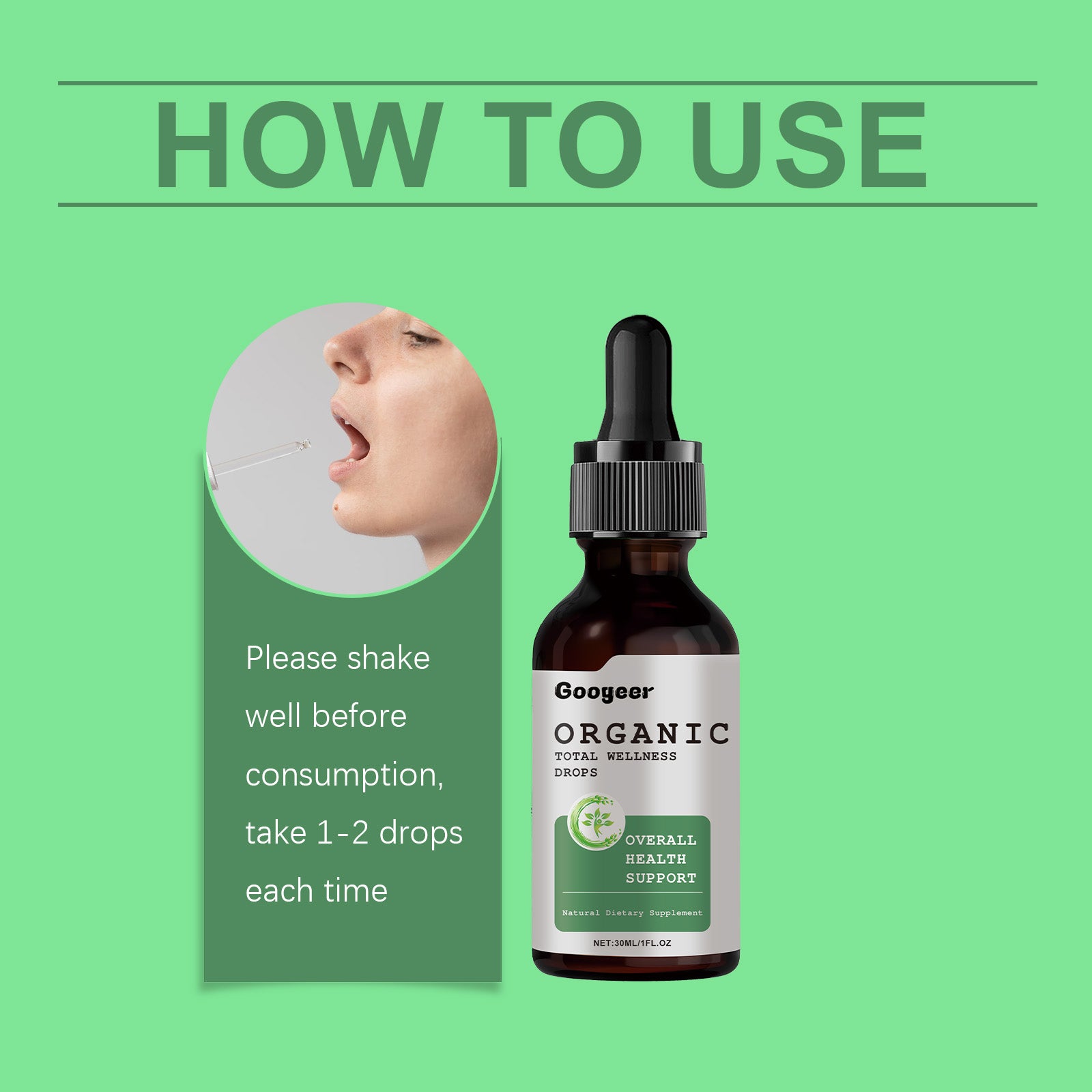 Googeer Premium Daily Wellness Drops - Advanced Nutrient Absorption & Energizing Systemic Support Dietary Supplement (30ml)