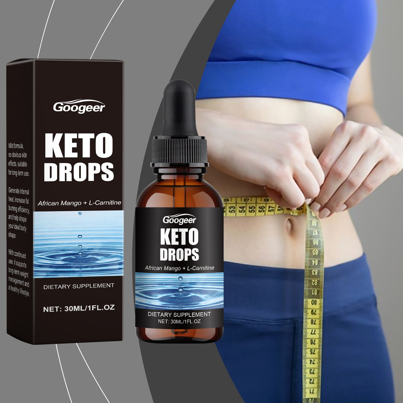 Googeer Keto Drops - Peppermint Extract Weight Management Liquid Supplement