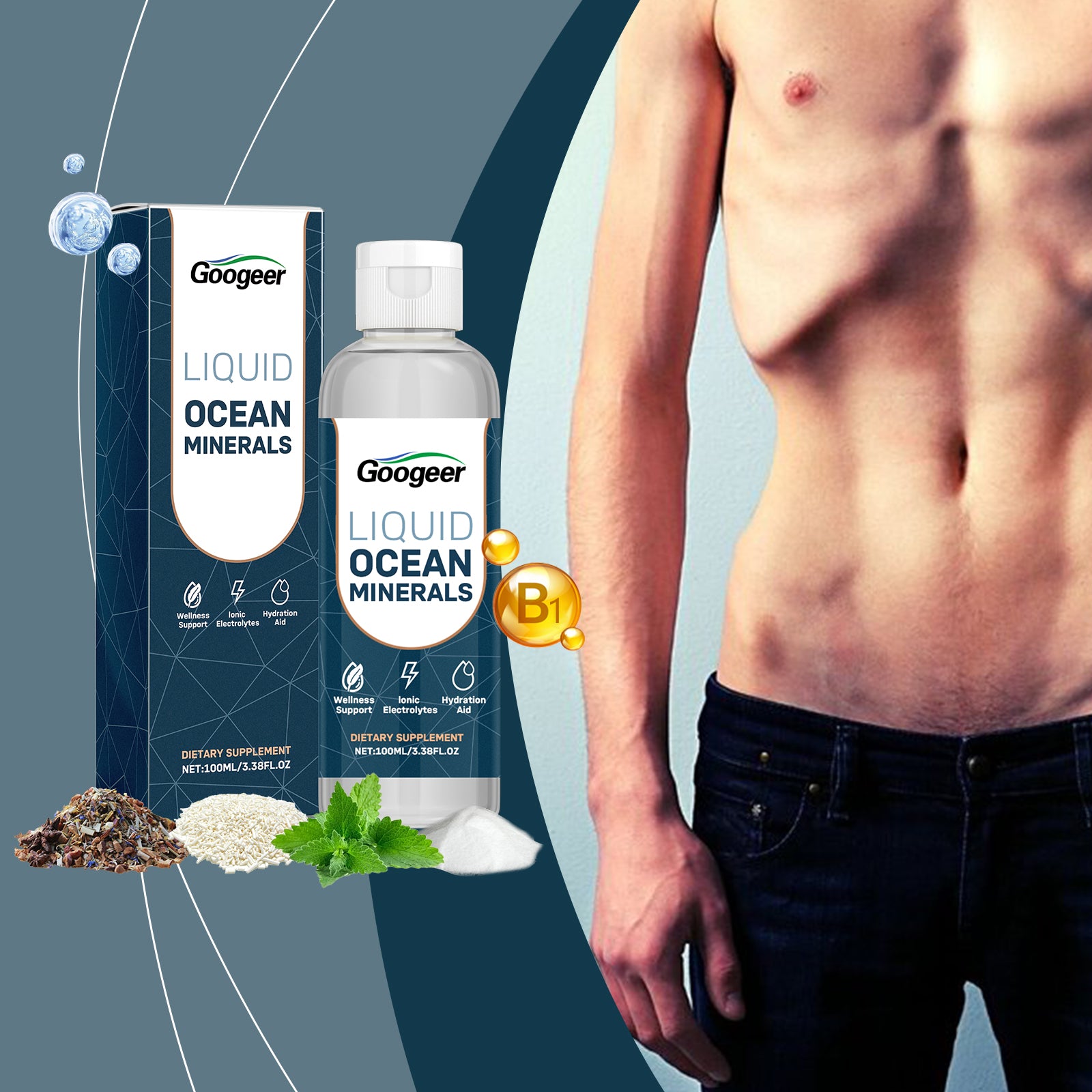 Googeer Premium Daily Vitality Drops - Advanced Mint Herbal Nutrient Blend & Systemic Defense Dietary Supplement (30ml)
