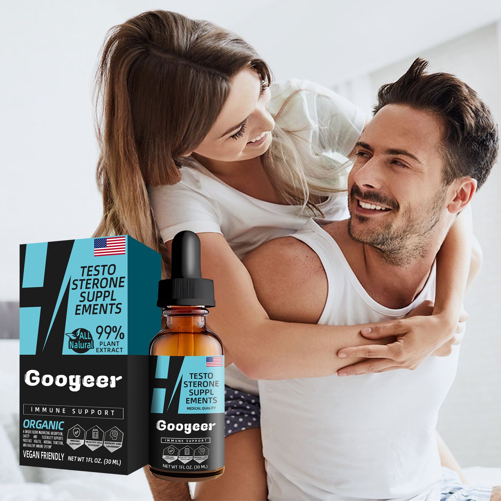 GOOGEER Men's Maca Root Vitality Drops - Epimedium Extract Daily Energy Supplement