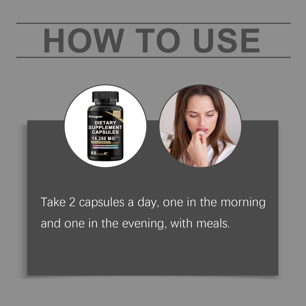 Googeer Premium Daily Wellness Capsules - Advanced Vitamin C Antioxidant Shield & Full-Body Vitality Dietary Supplement (60 Veggie Caps)