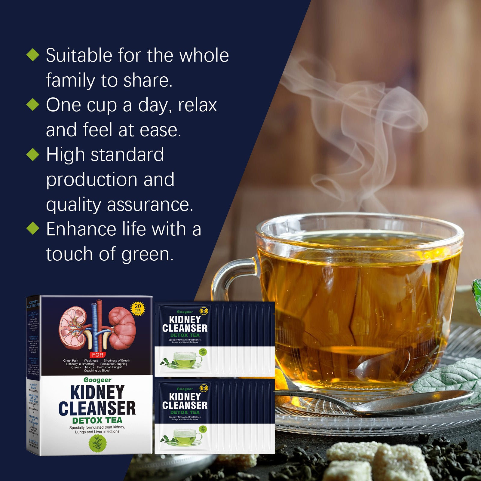 Googeer 肾脏排毒茶 肾脏清洁排毒茶身体治疗