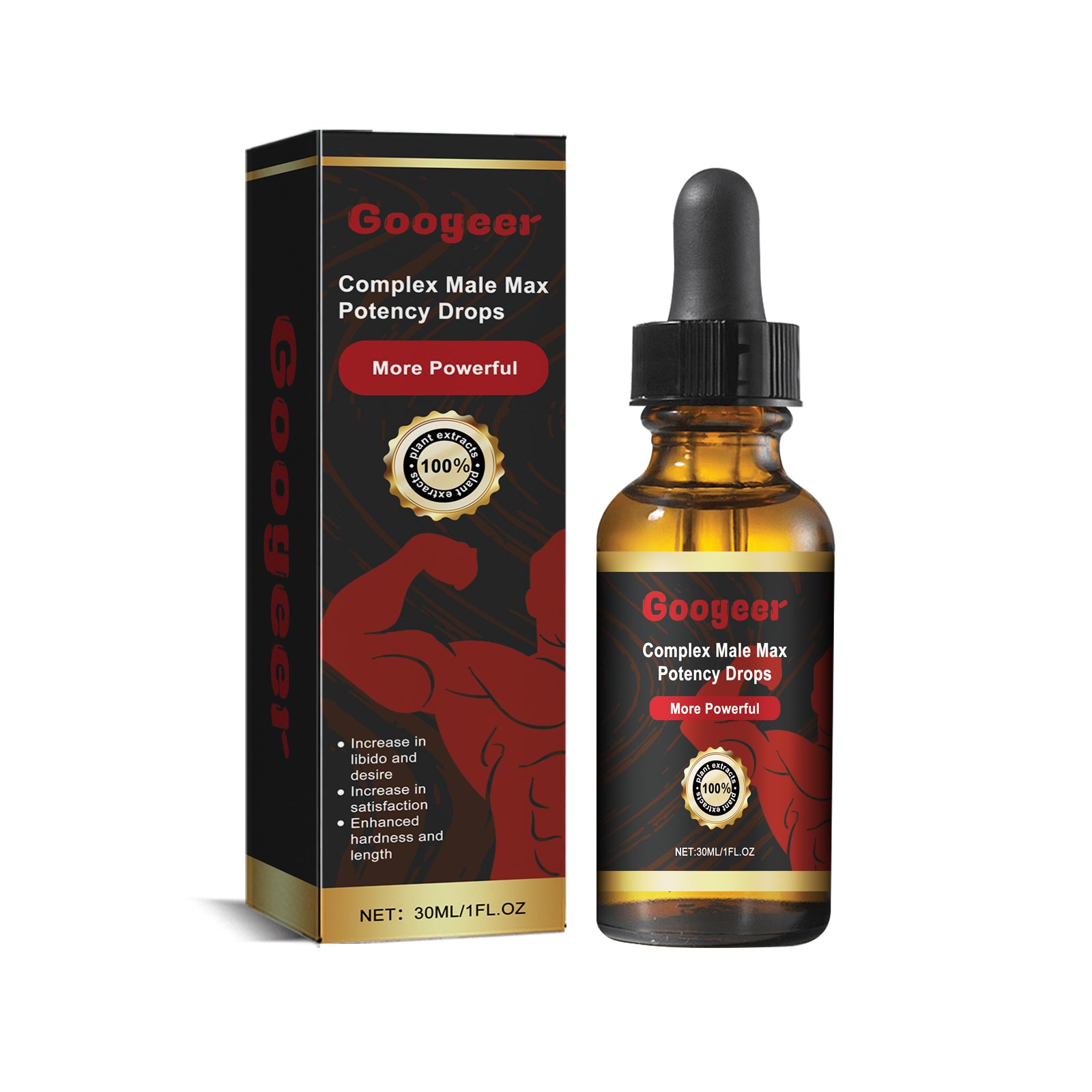 Googeer Men's Vitality Drops - Ginseng & Epimedium Advanced Stamina Formula