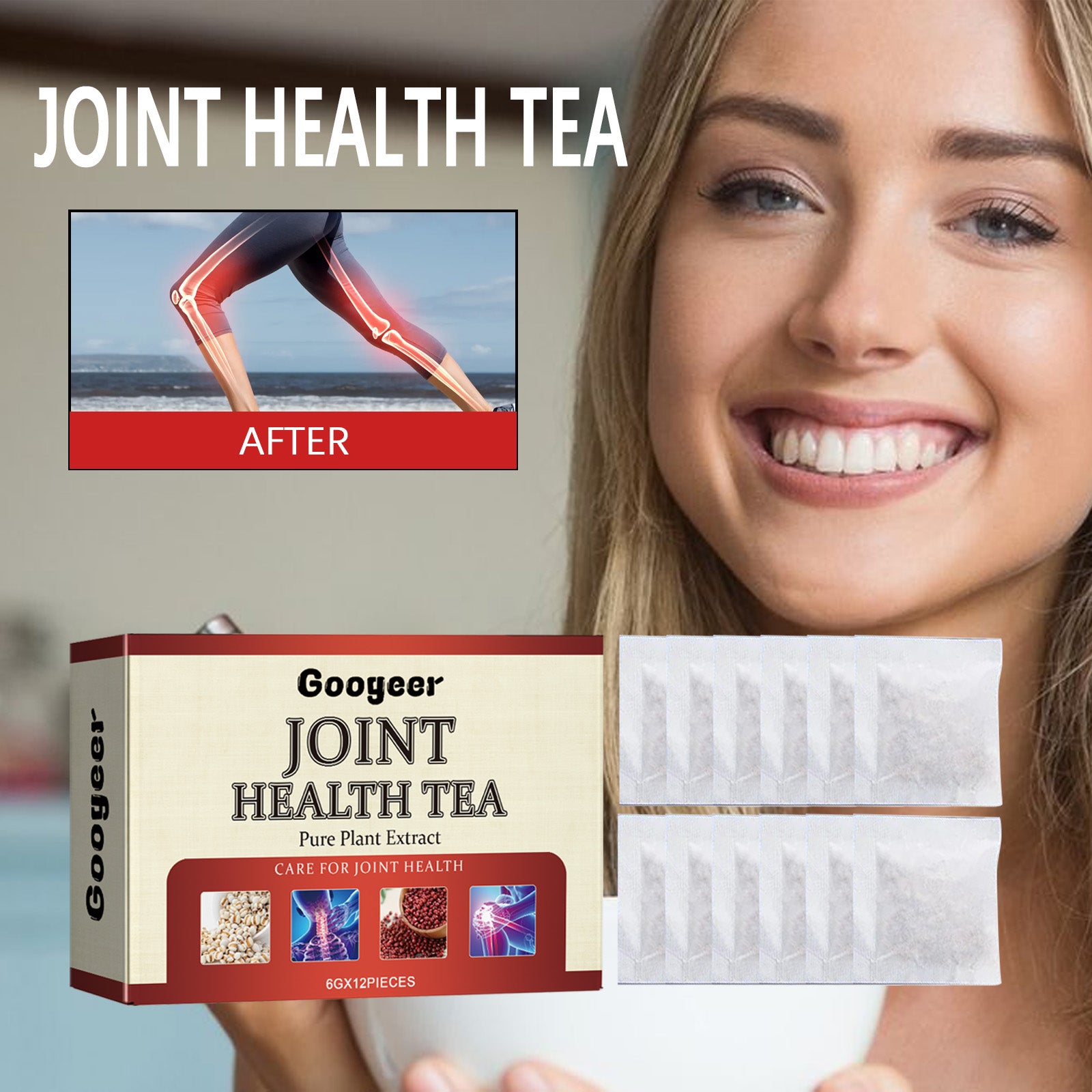 Googeer Joint Pain Relief Tea - Coix Seed & Red Bean Bone Care Bags