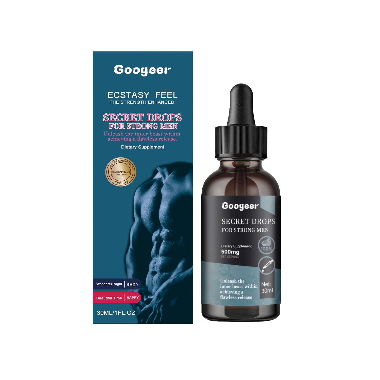 Googeer 男性强壮秘密滴剂 缓解焦虑放松身心增强活力身体强健滴剂