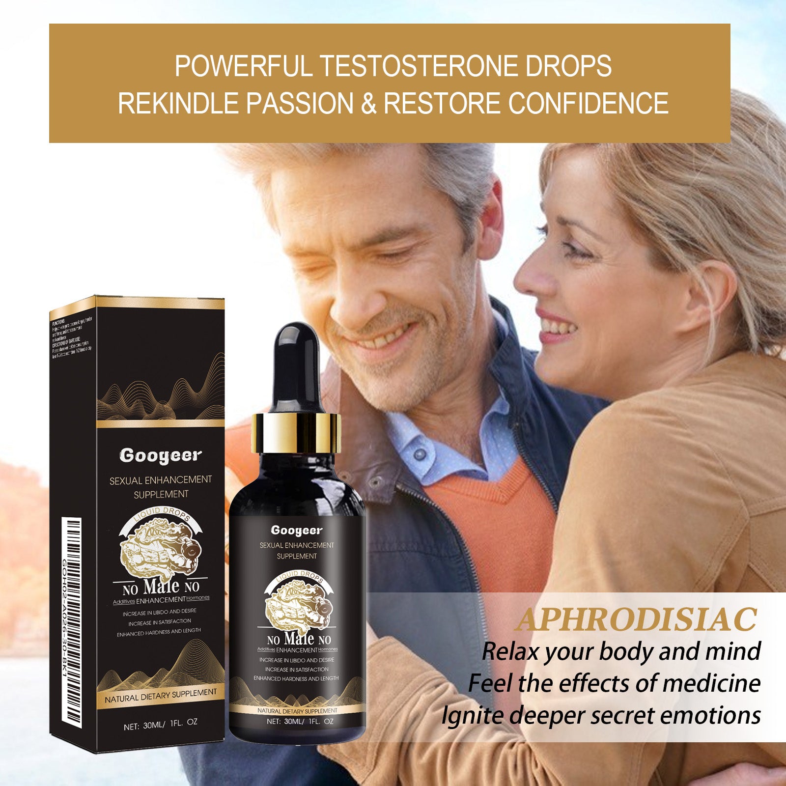 Googeer Men's Performance Drops - Maca & Epimedium Natural Testosterone Booster