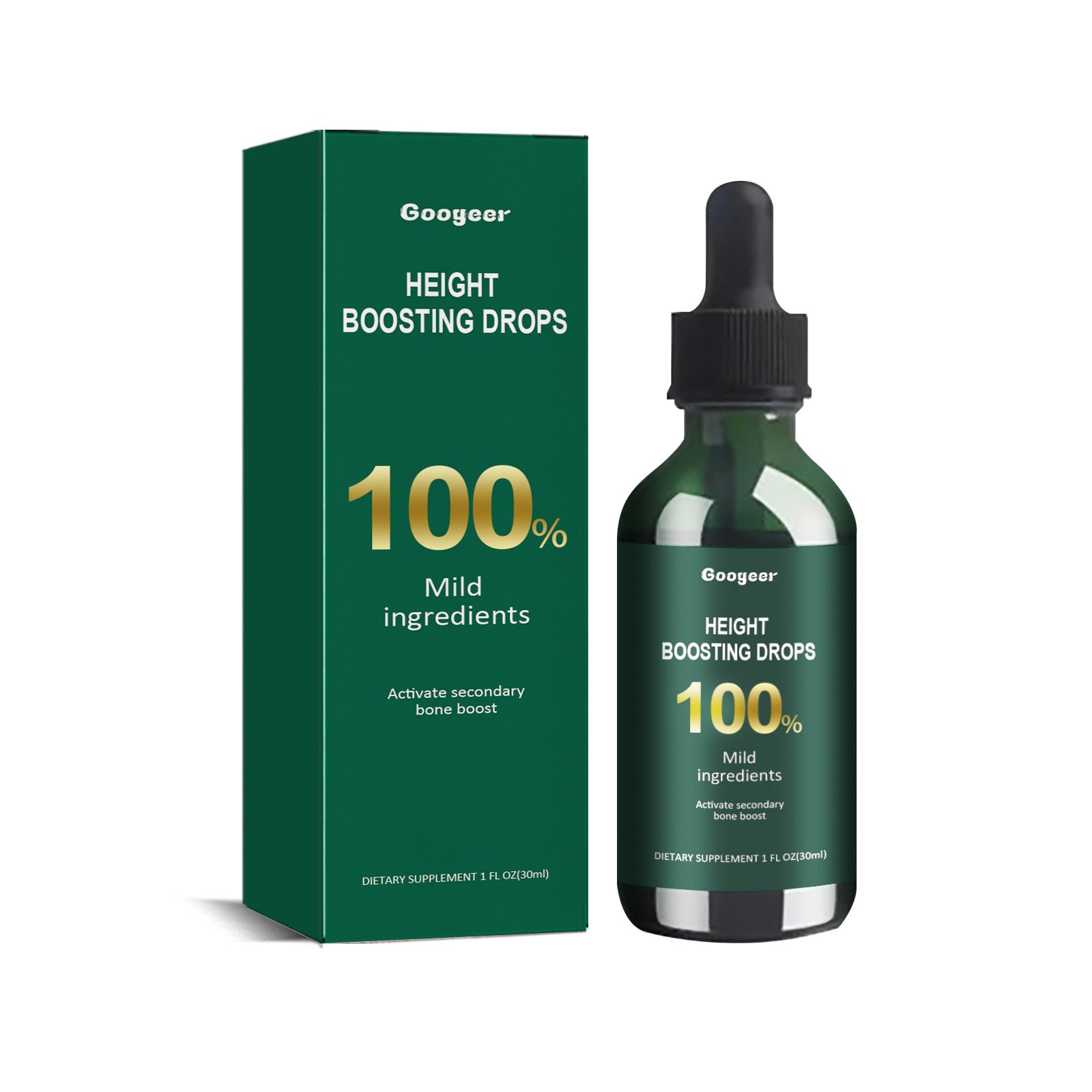 GOOGEER Liquid Calcium & Vitamin D3 Drops - High-Absorption Bone Density & Growth Support