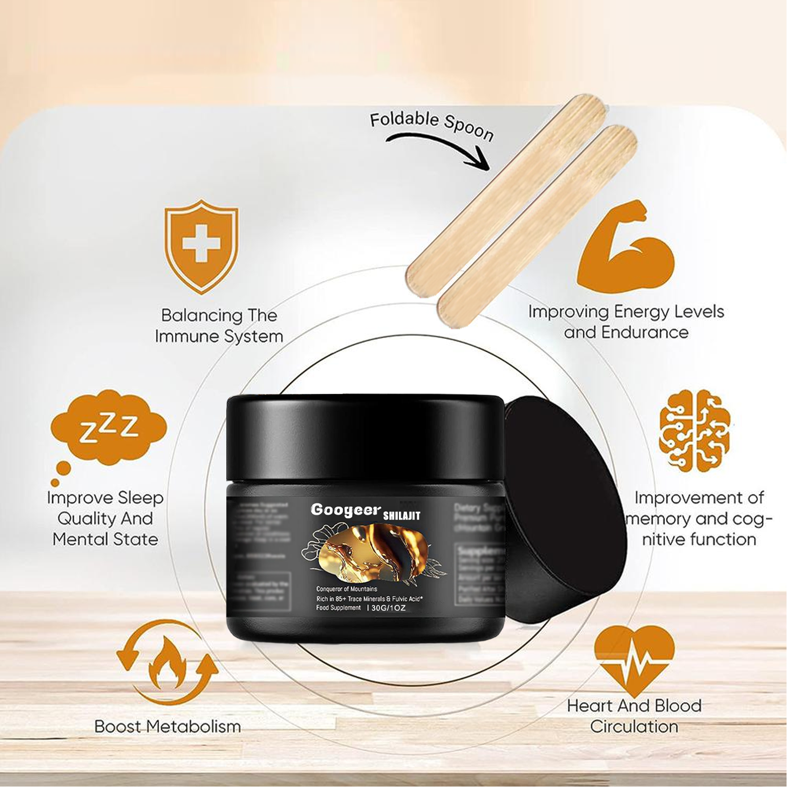 GOOGEER Himalayan Shilajit Resin Supplement - Premium Licorice & Angelica Root Sleep & Energy Complex