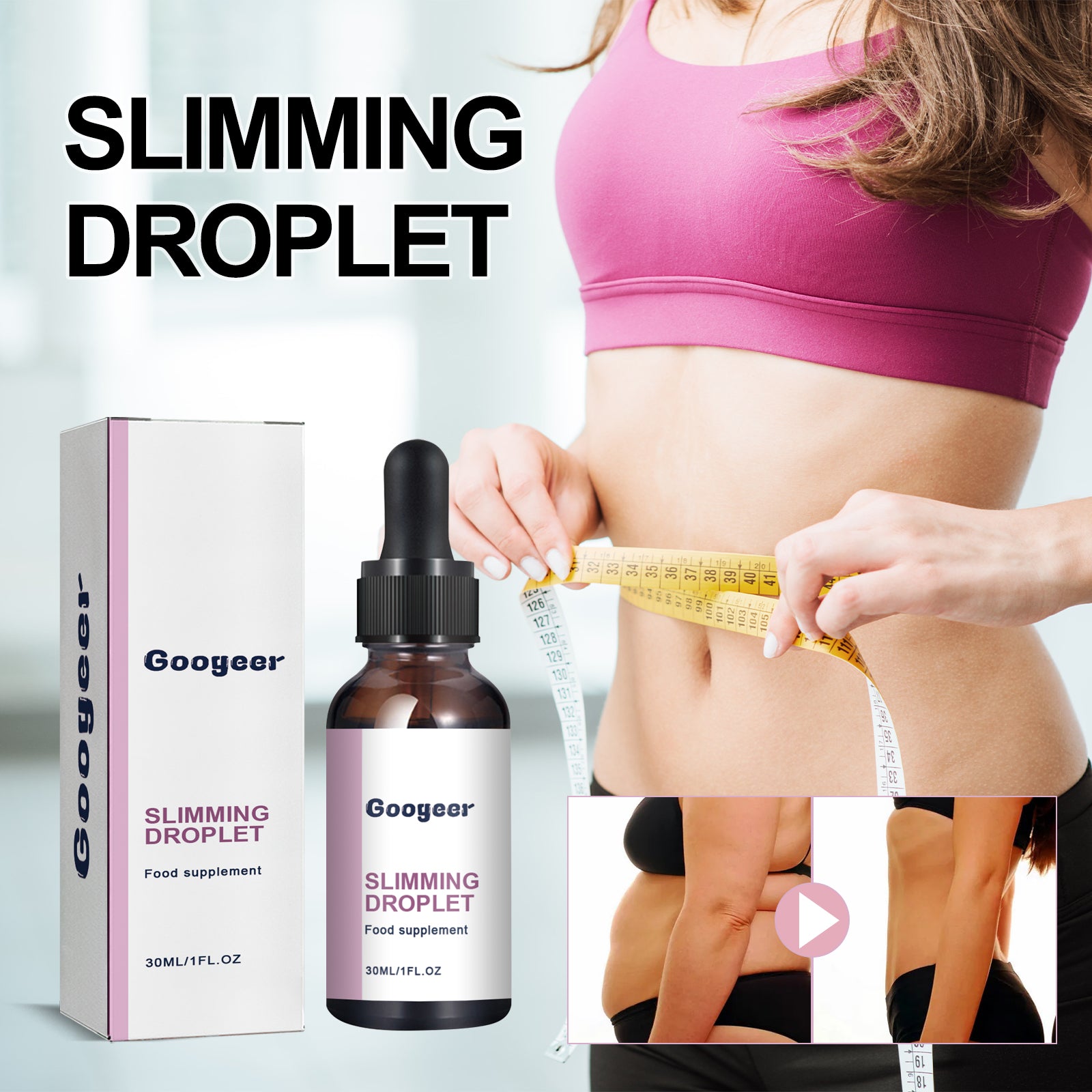 Googeer Premium Men's Vitality Drops - Advanced Vitamin D3 & E Liquid Supplement for Metabolic Support & Daily Body Shaping (30ml)