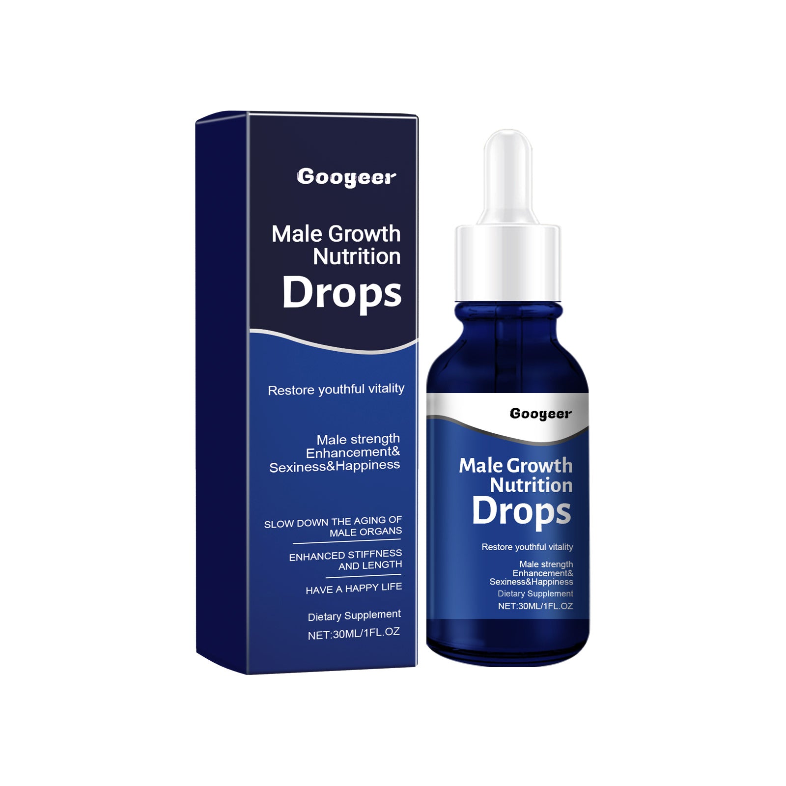 Googeer Men's Vitality Drops - Shilajit & Ginseng Energy Boosting Supplement
