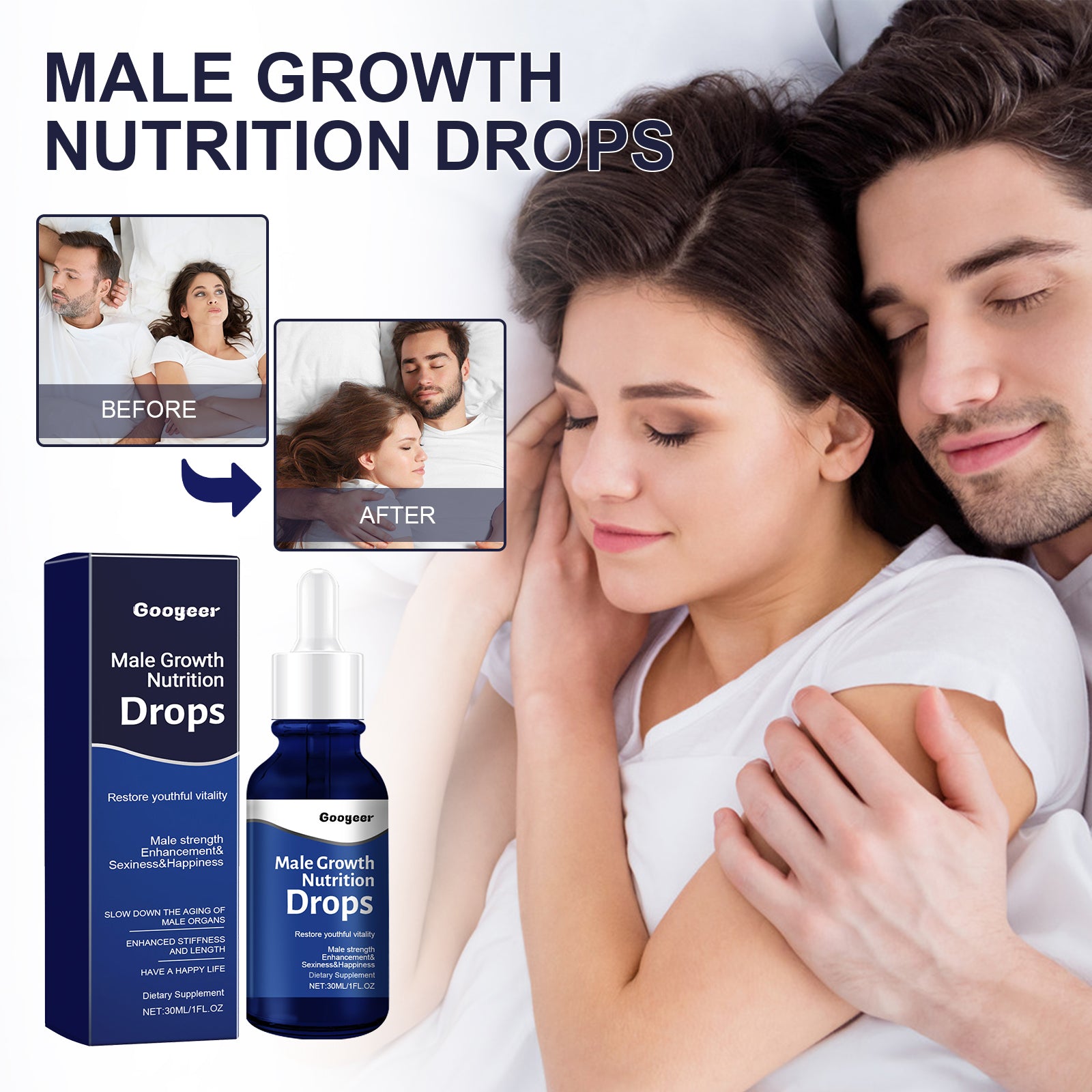 Googeer Men's Vitality Drops - Shilajit & Ginseng Energy Boosting Supplement