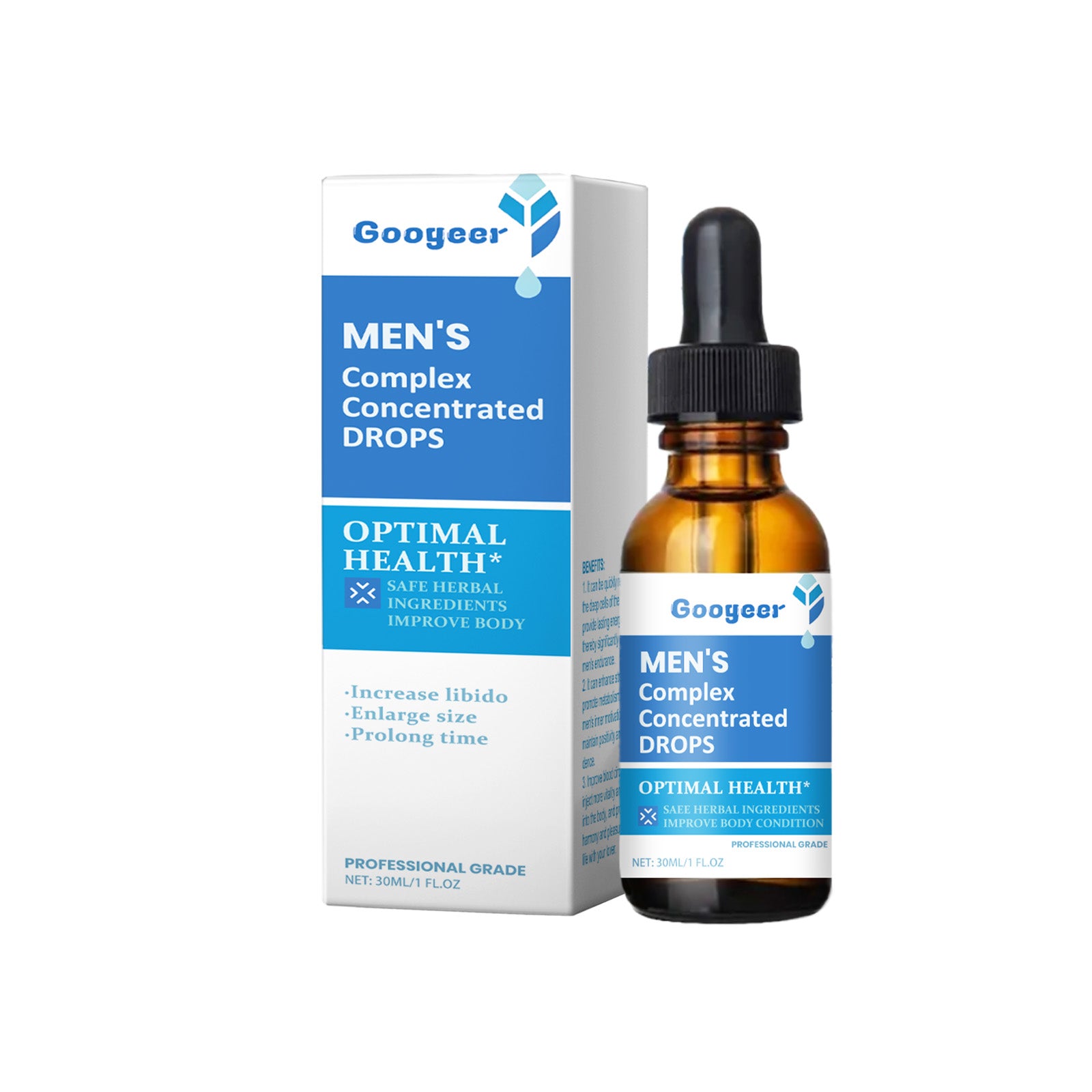 GOOGEER Men's Vitality Concentrated Drops - Herbal Extract & Vitamin Metabolic Booster