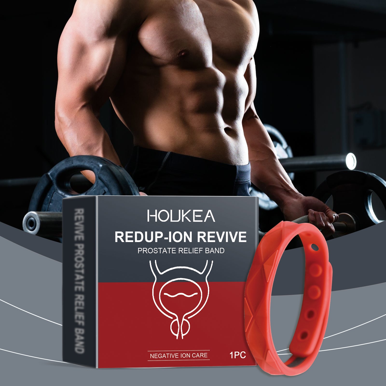 Houkea Men's Prostate Care Silicone Wristband - Comfort & Wellness Support Bracelet for Relieving Discomfort & Better Sleep