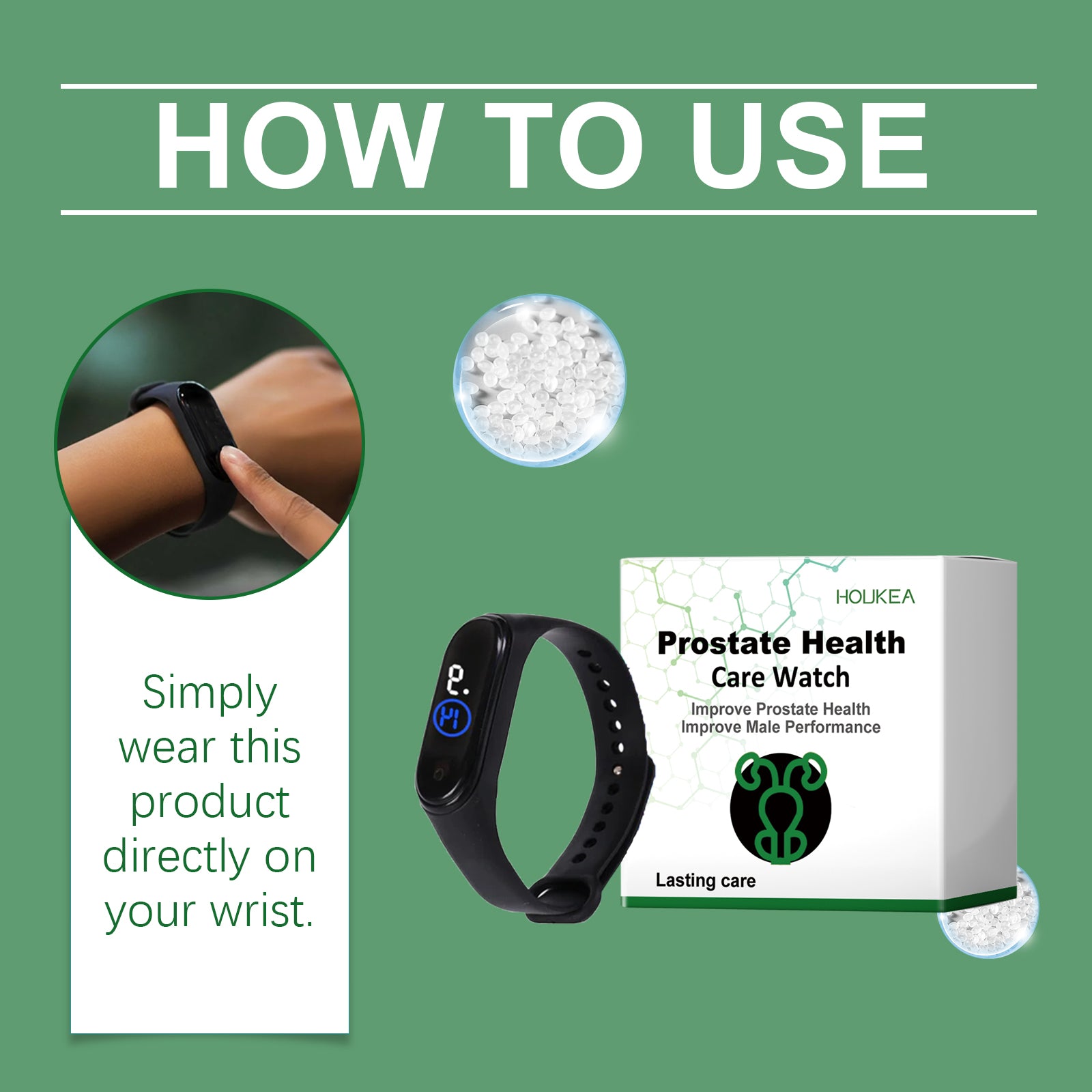 Houkea 男士身体护理手表 提升日常生活舒适度呵护男士身体运动手表