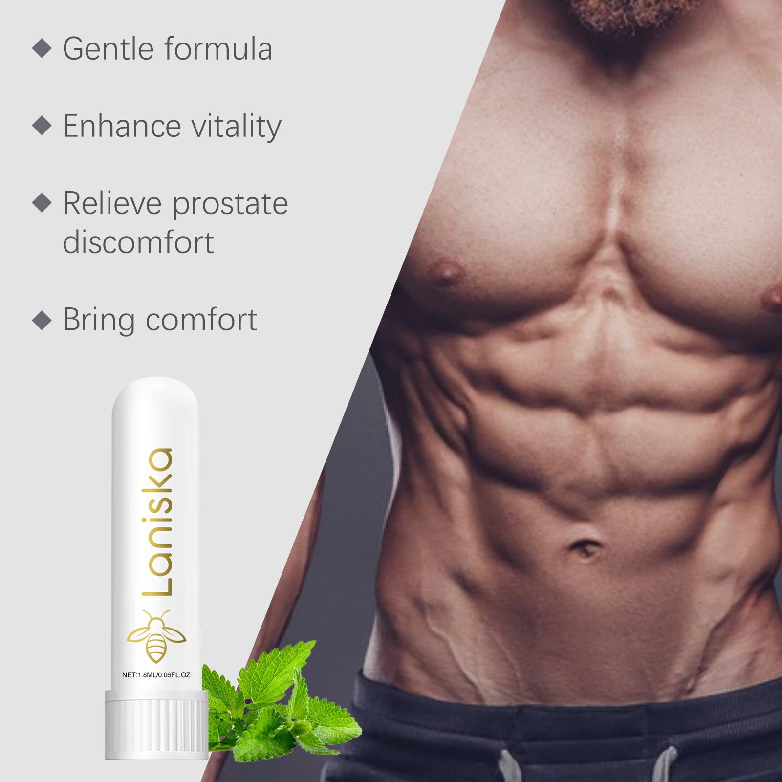 Laniska Bee Venom Men's Vitality Inhaler - Premium Prostate Support & Daily Relaxation Aromatherapy (2g)